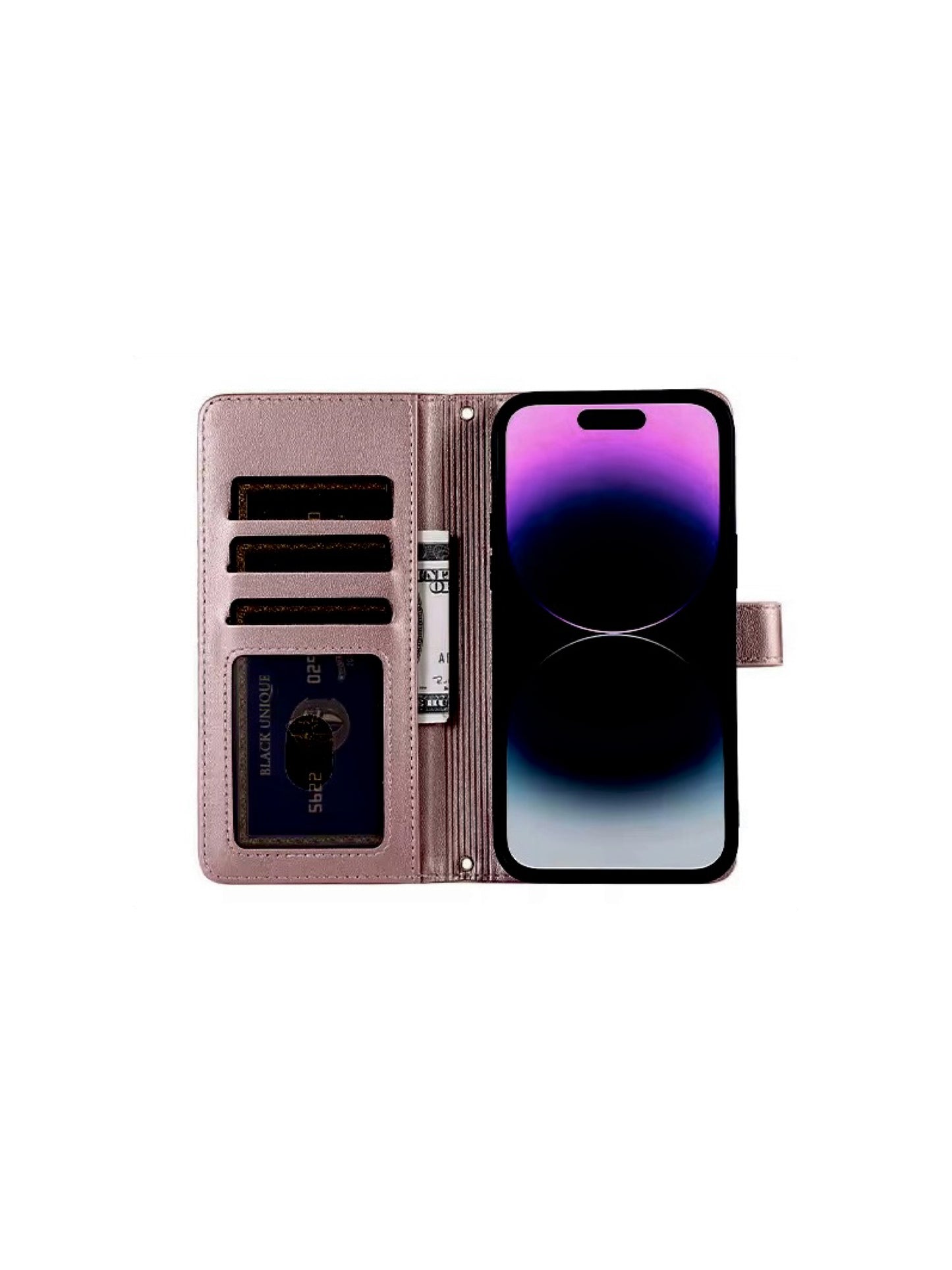 Champagne Wallet Phone Case – Functional iPhone Cover with Multiple Card Holders