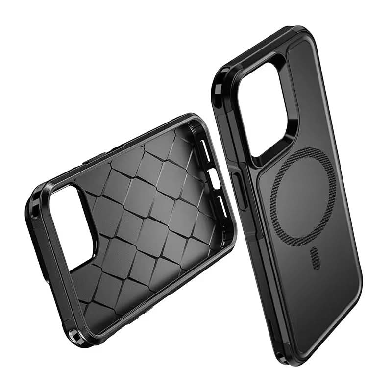 Black Heavy Duty Protective Multilayer Phone Case – Rugged iPhone Cover with MagSafe