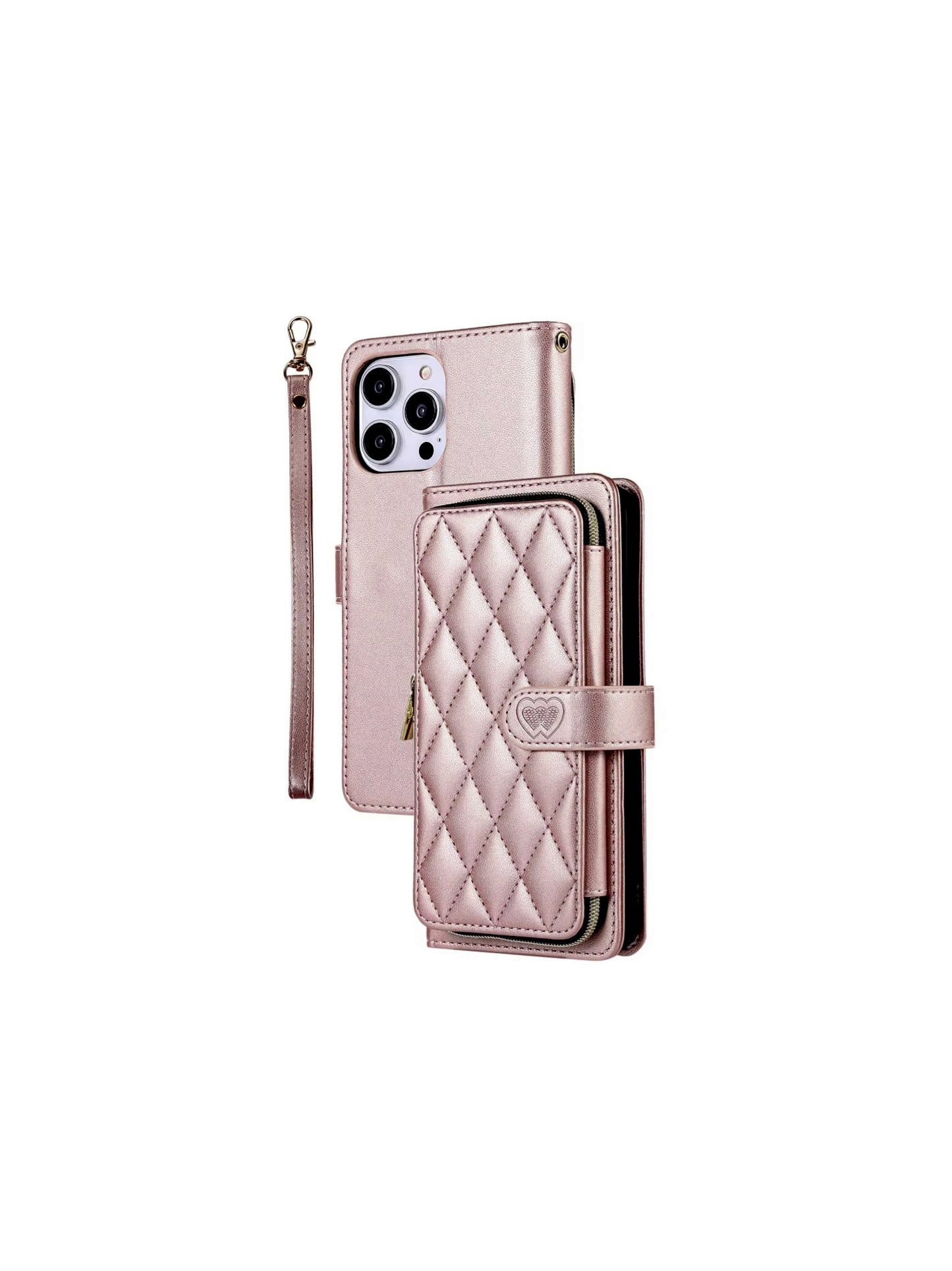 Champagne Wallet Phone Case – Functional iPhone Cover with Multiple Card Holders