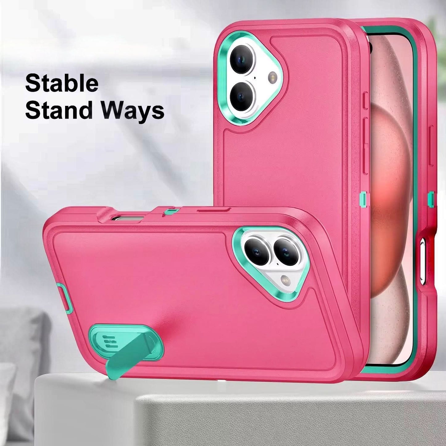 Heavy Duty Protective Multi-Layer Phone Case with Kickstand – Rugged iPhone Cover