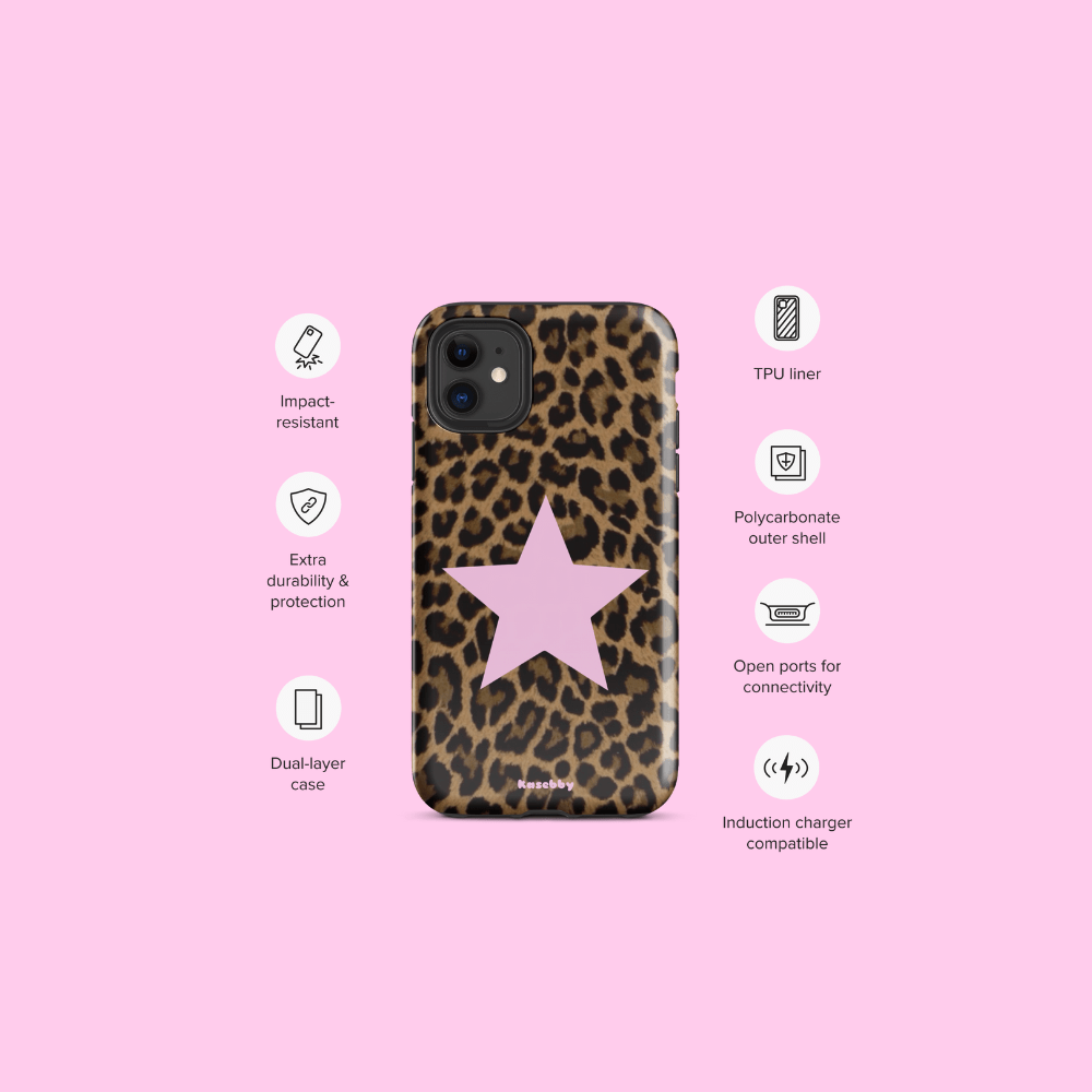Leopard Print 2000s Mcbling Aesthetic Case For iPhone - kasebby