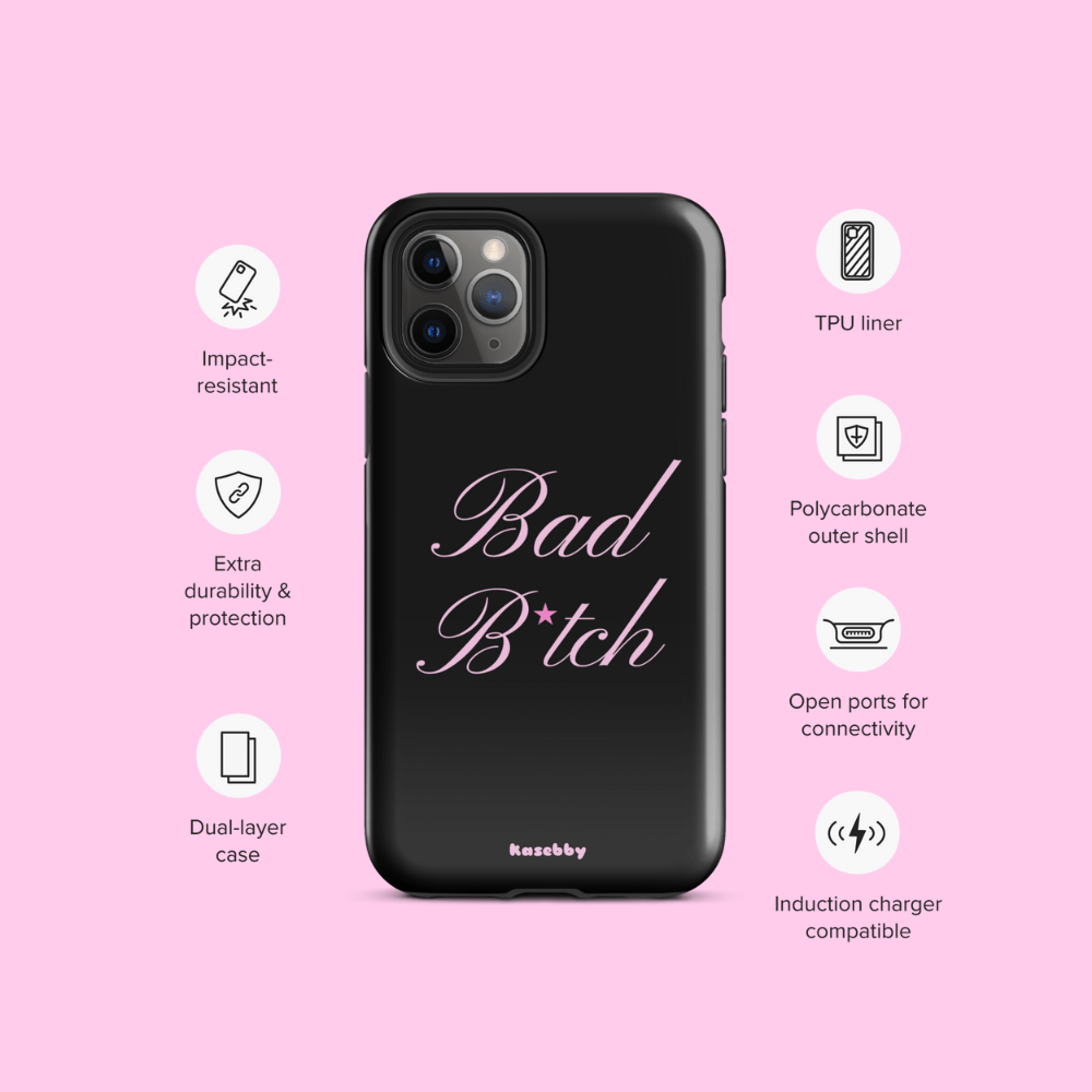 Pink and Black Baddie Phone Case - kasebby