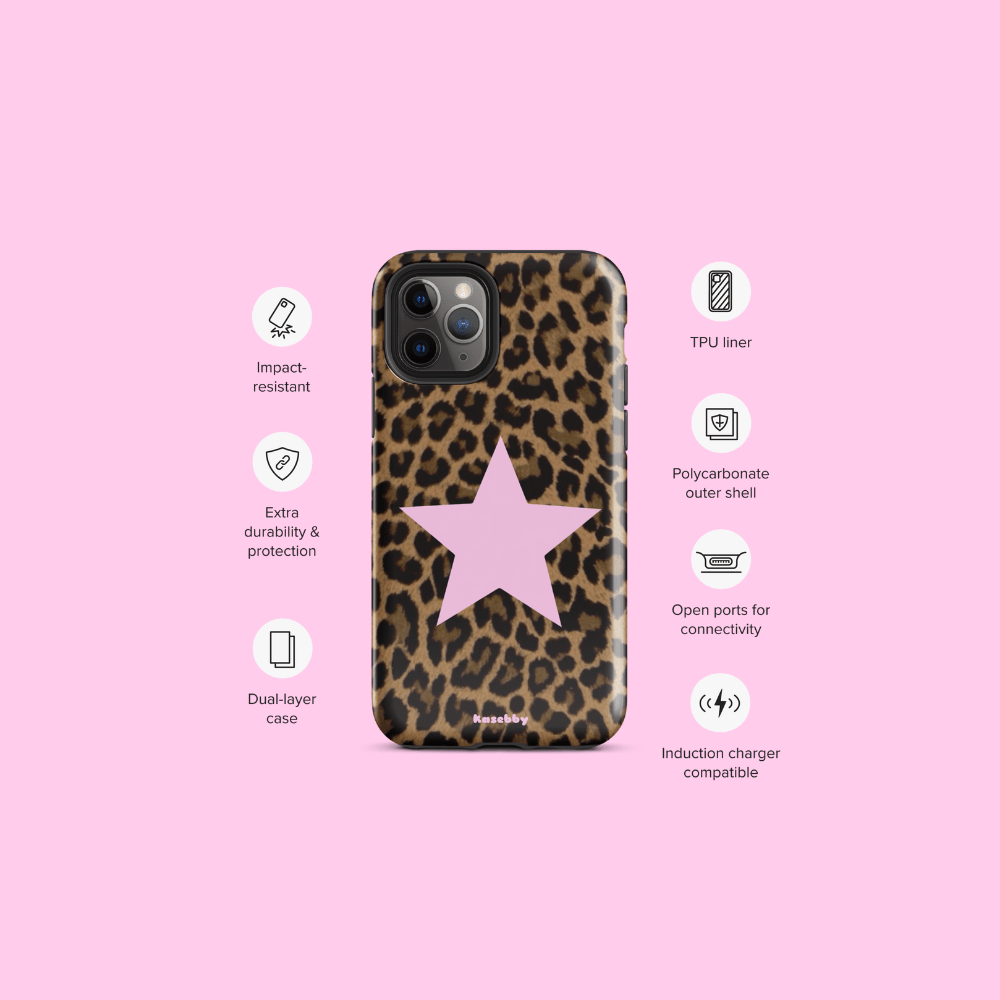 Leopard Print 2000s Mcbling Aesthetic Case For iPhone - kasebby