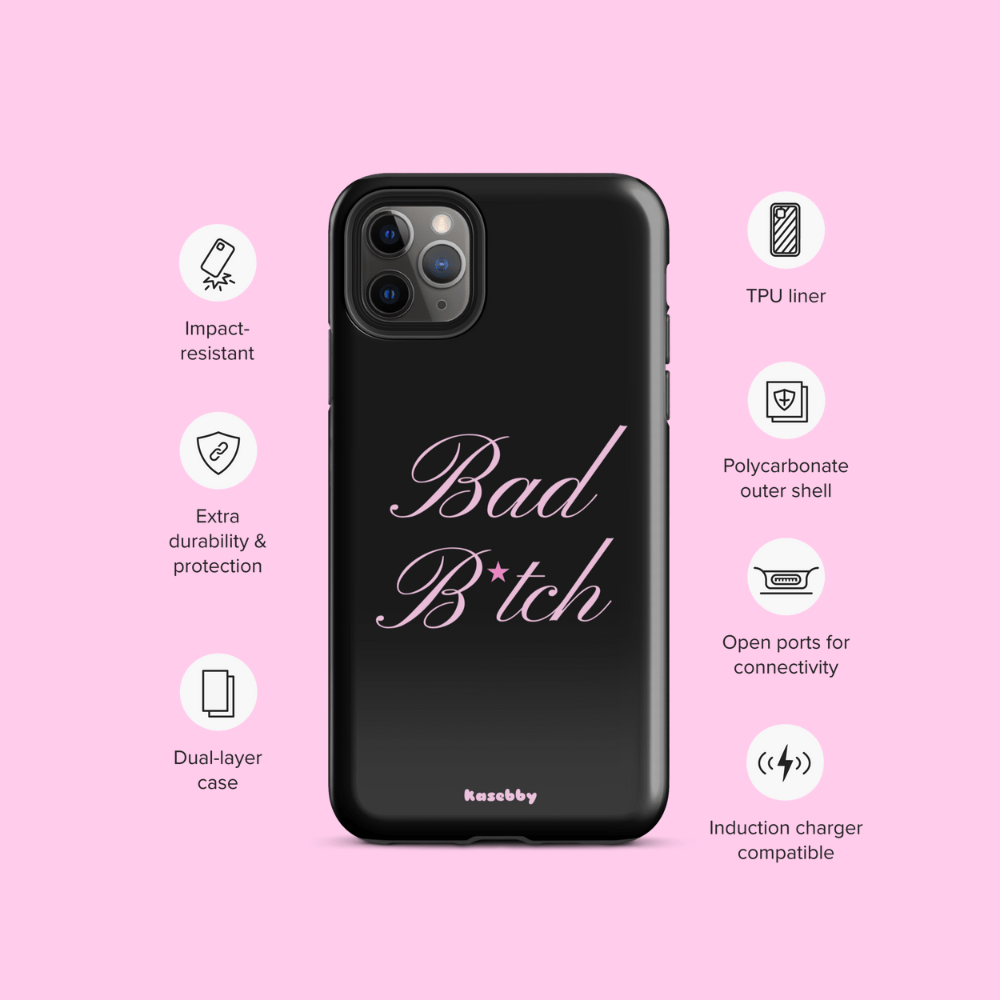 Pink and Black Baddie Phone Case - kasebby