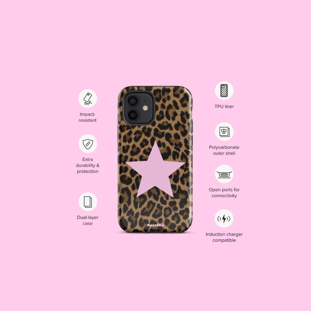 Leopard Print 2000s Mcbling Aesthetic Case For iPhone - kasebby