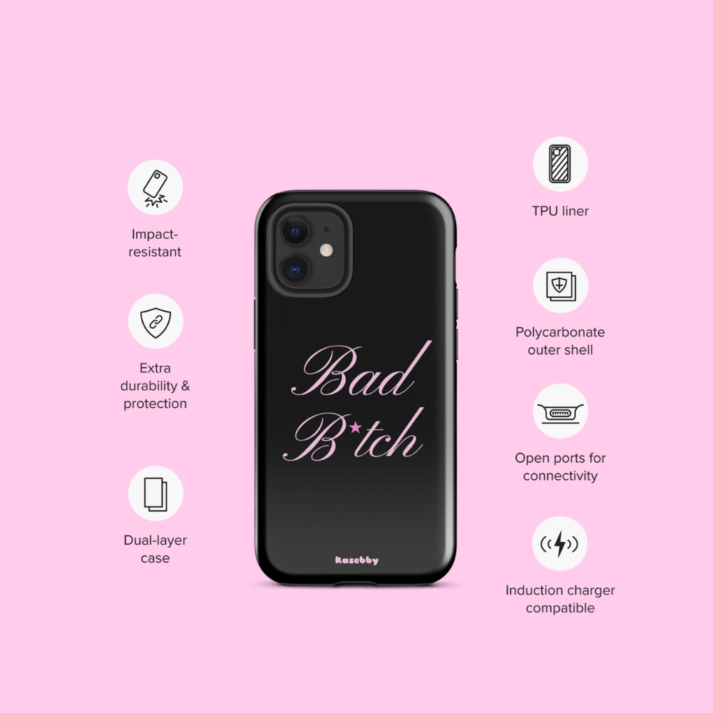 Pink and Black Baddie Phone Case - kasebby