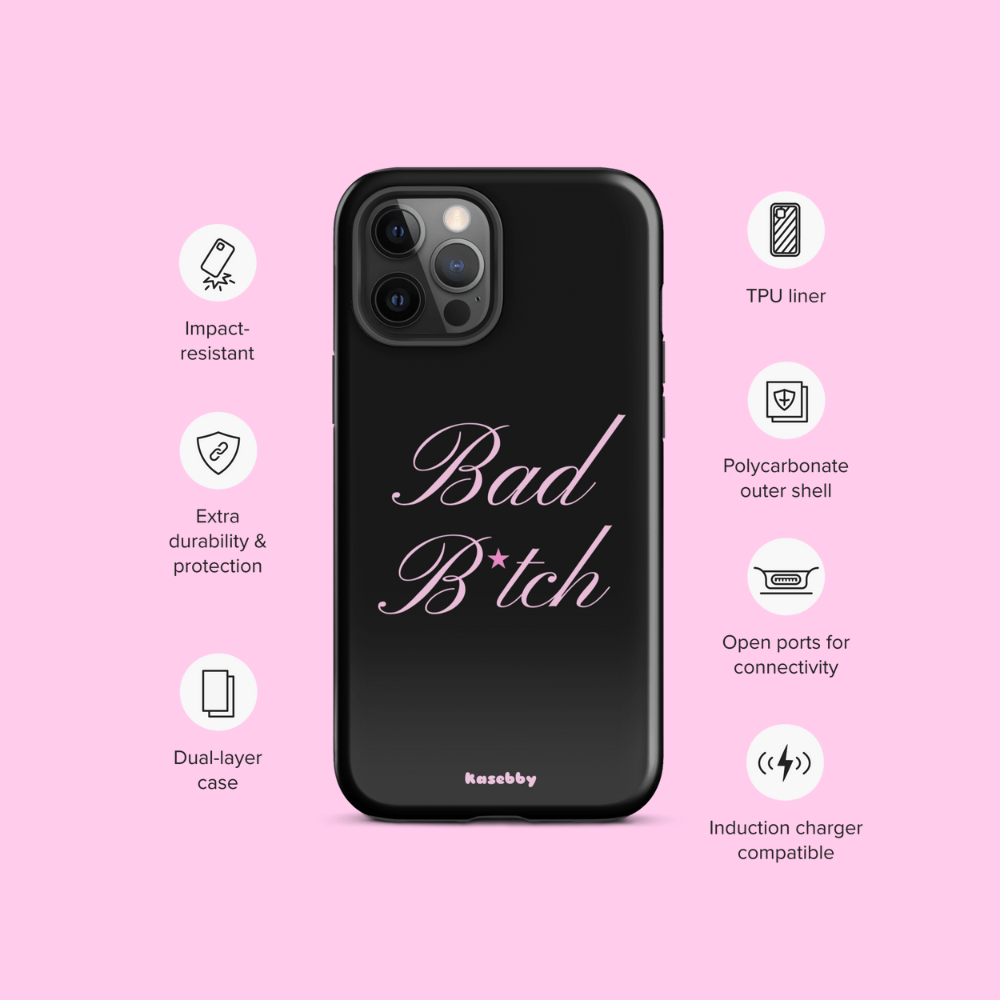 Pink and Black Baddie Phone Case - kasebby