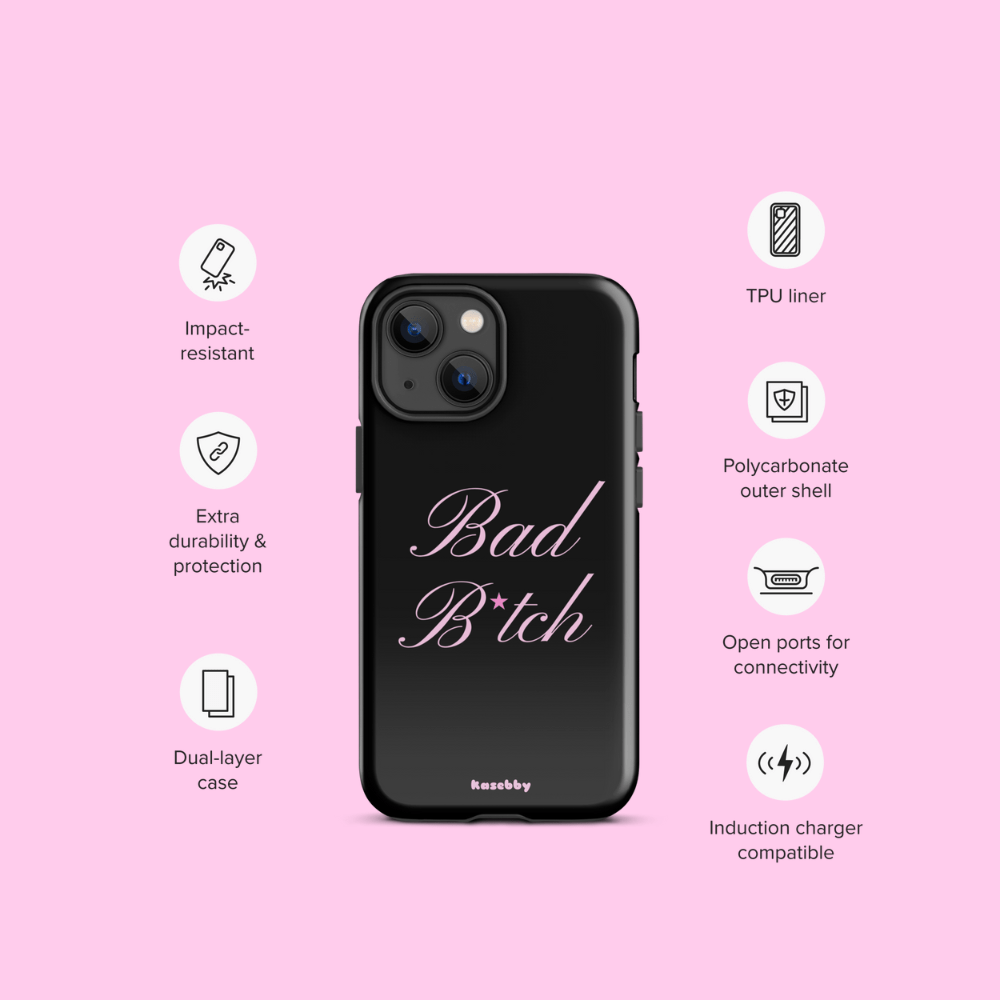 Pink and Black Baddie Phone Case - kasebby