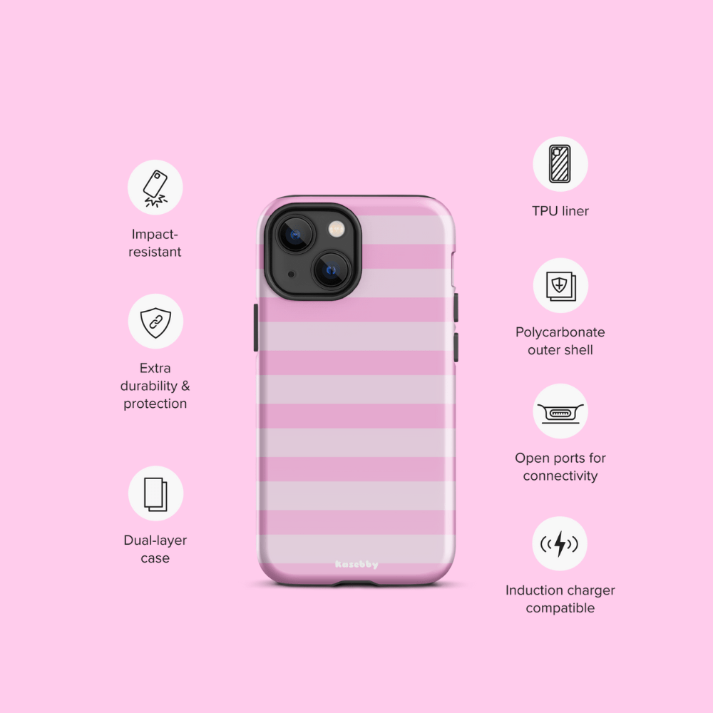 Pink Striped Phone Case - kasebby