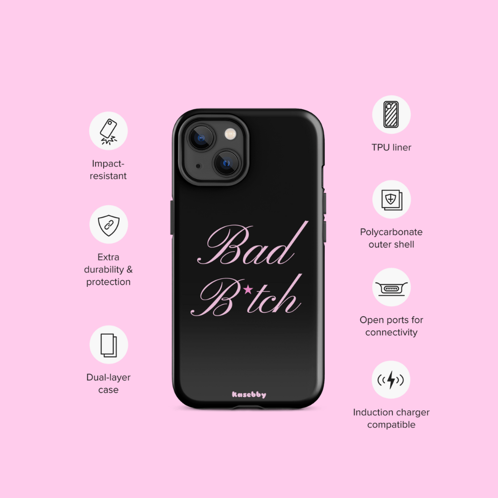 Pink and Black Baddie Phone Case - kasebby