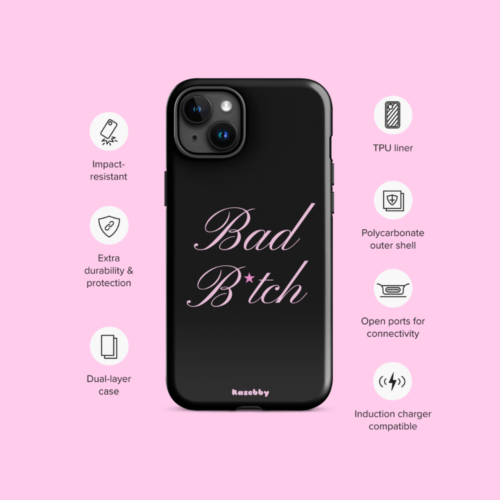 Pink and Black Baddie Phone Case - kasebby