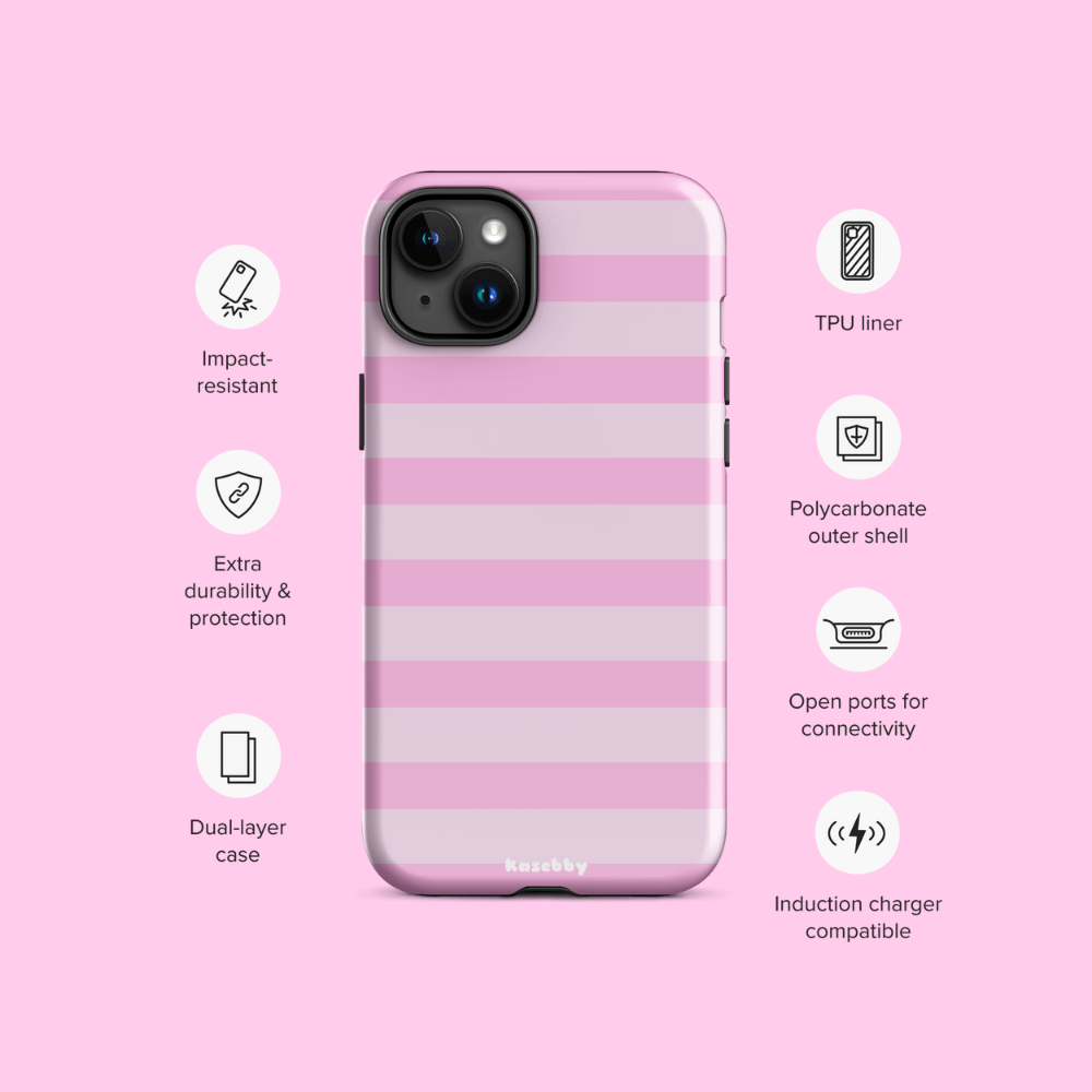 Pink Striped Phone Case - kasebby