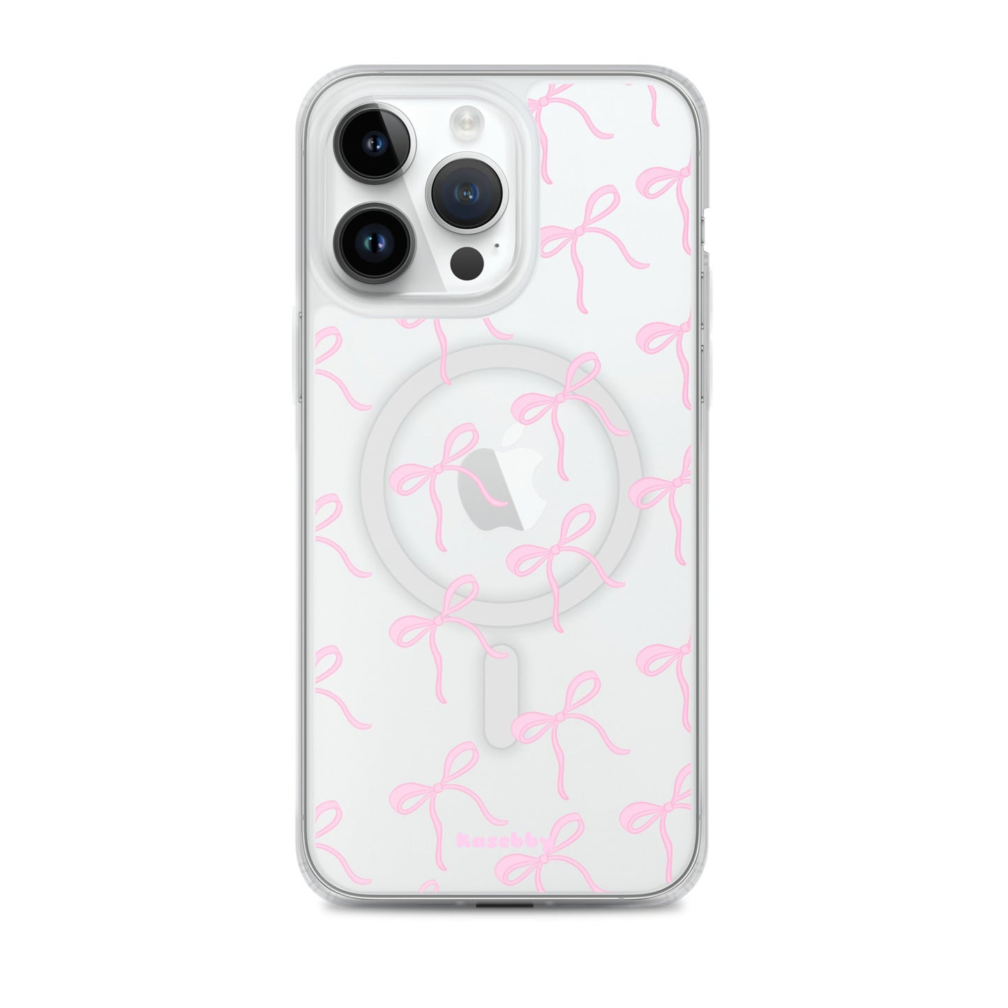 Pink Coquette Bows Aesthetic Phone Case with MagSafeĀ® Compatibility - kasebby