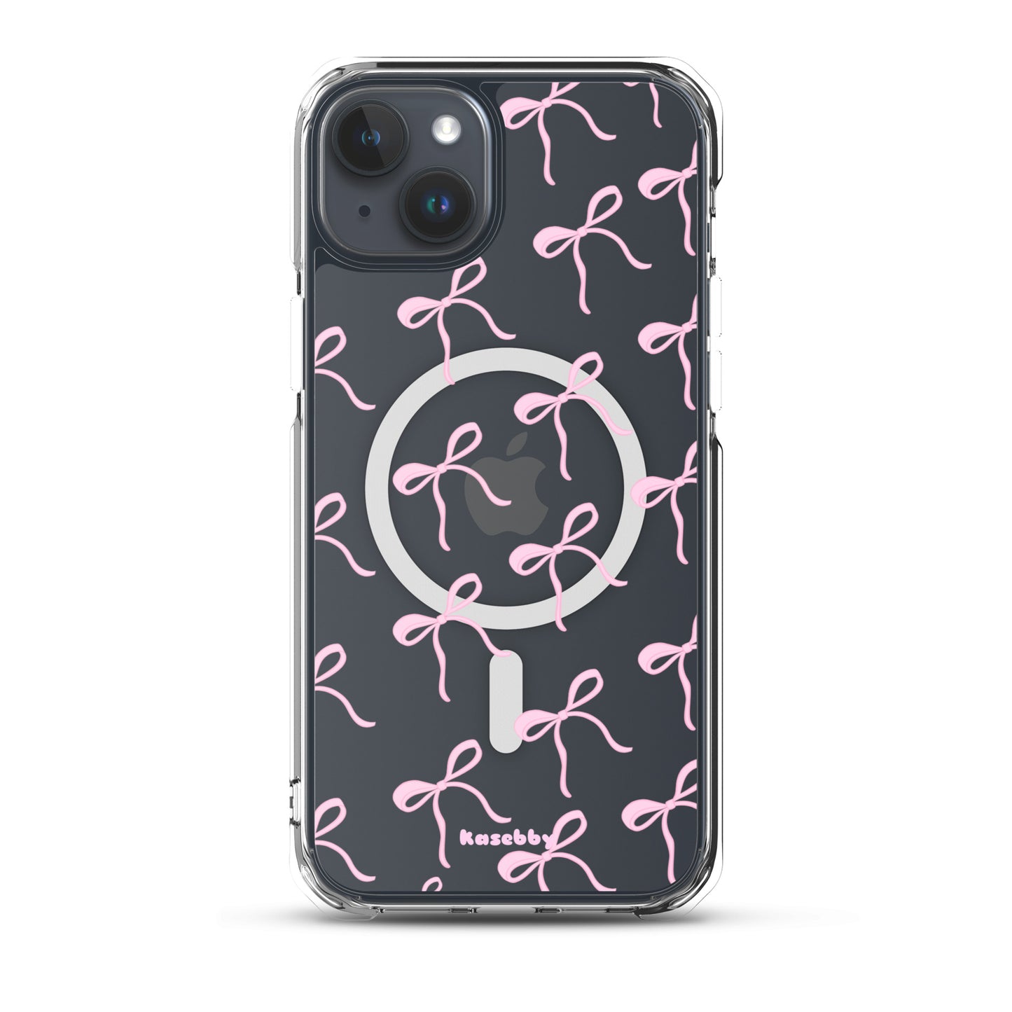 Pink Coquette Bows Aesthetic Phone Case with MagSafeĀ® Compatibility - kasebby