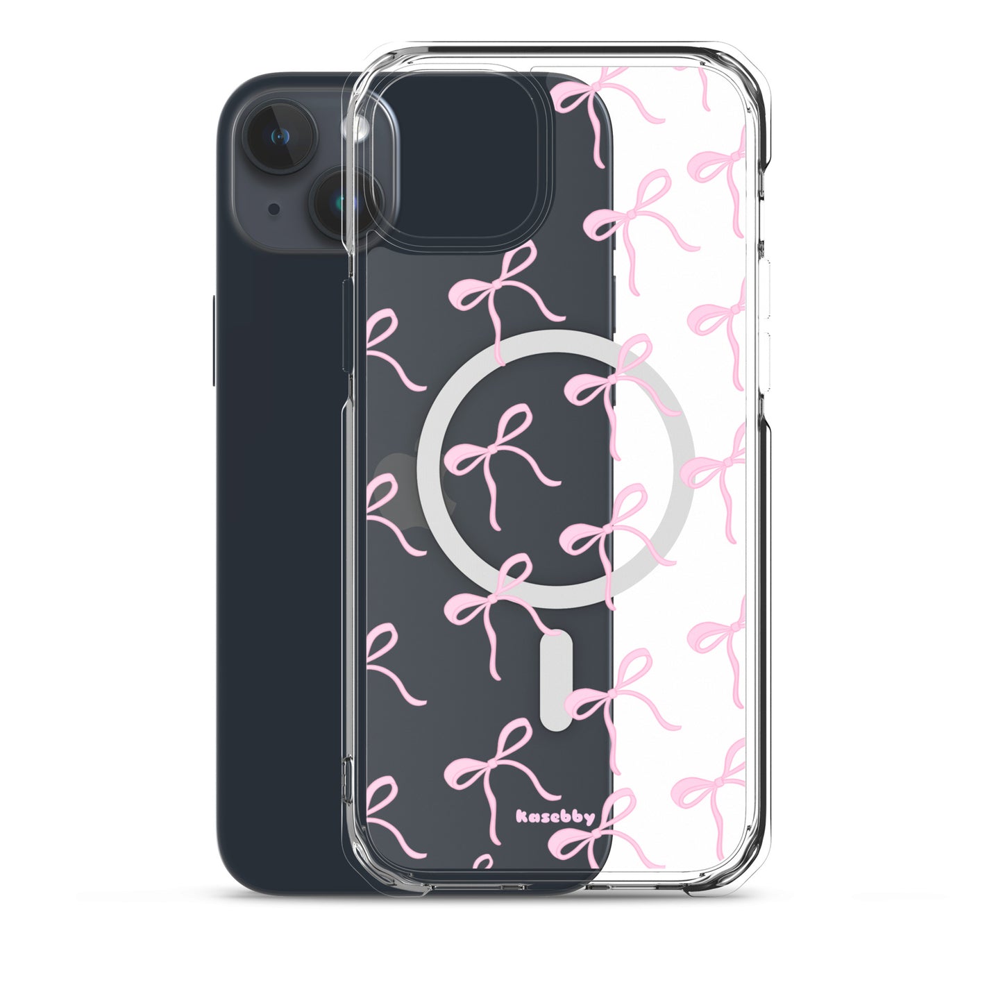 Pink Coquette Bows Aesthetic Phone Case with MagSafe® Compatibility