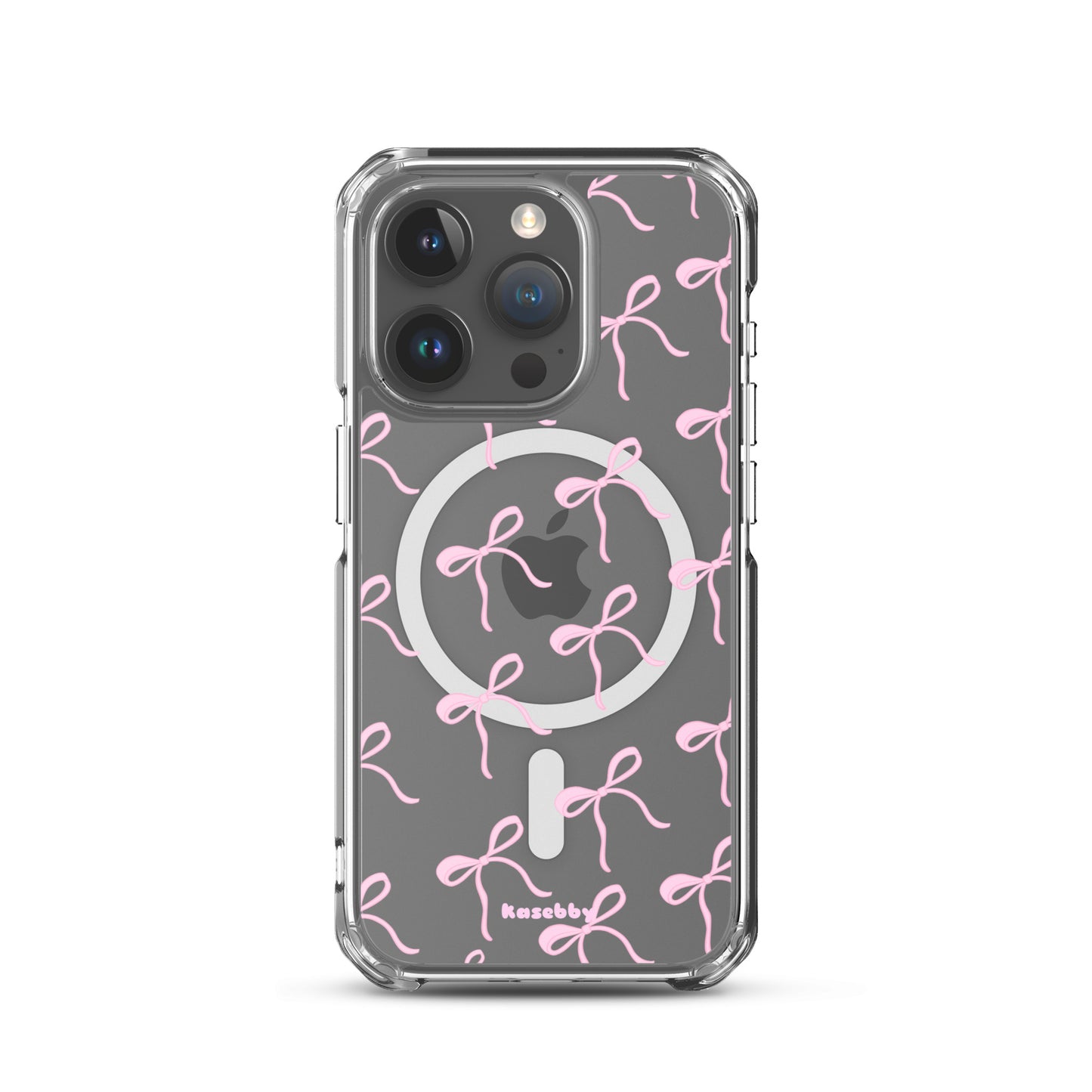 Pink Coquette Bows Aesthetic Phone Case with MagSafeĀ® Compatibility - kasebby
