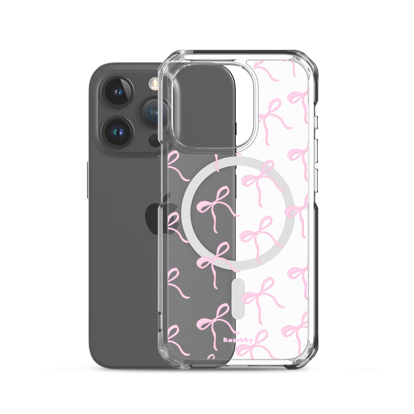 Pink Coquette Bows Aesthetic Phone Case with MagSafe® Compatibility
