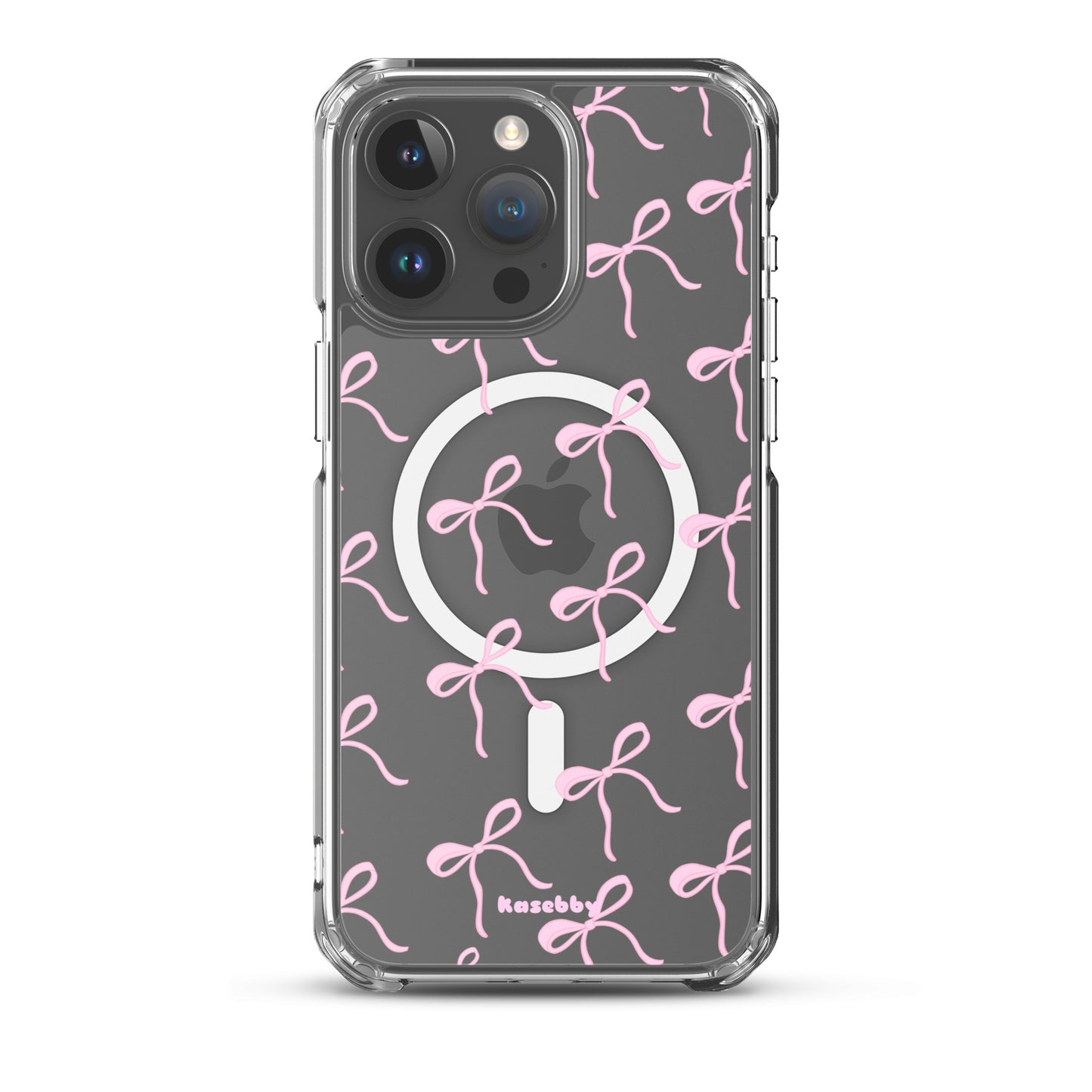 Pink Coquette Bows Aesthetic Phone Case with MagSafeĀ® Compatibility - kasebby