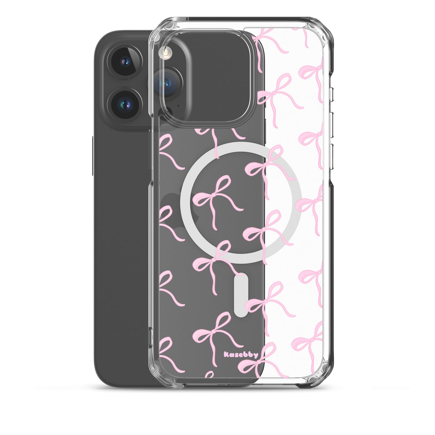 Pink Coquette Bows Aesthetic Phone Case with MagSafe® Compatibility