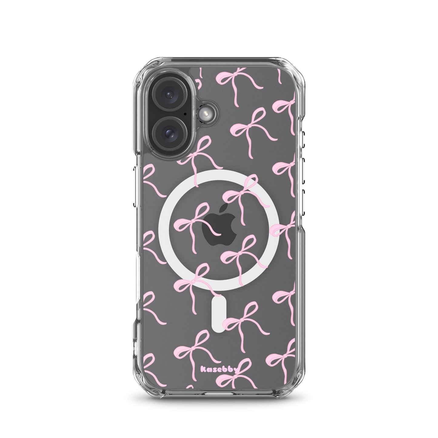 Pink Coquette Bows Aesthetic Phone Case with MagSafeĀ® Compatibility - kasebby