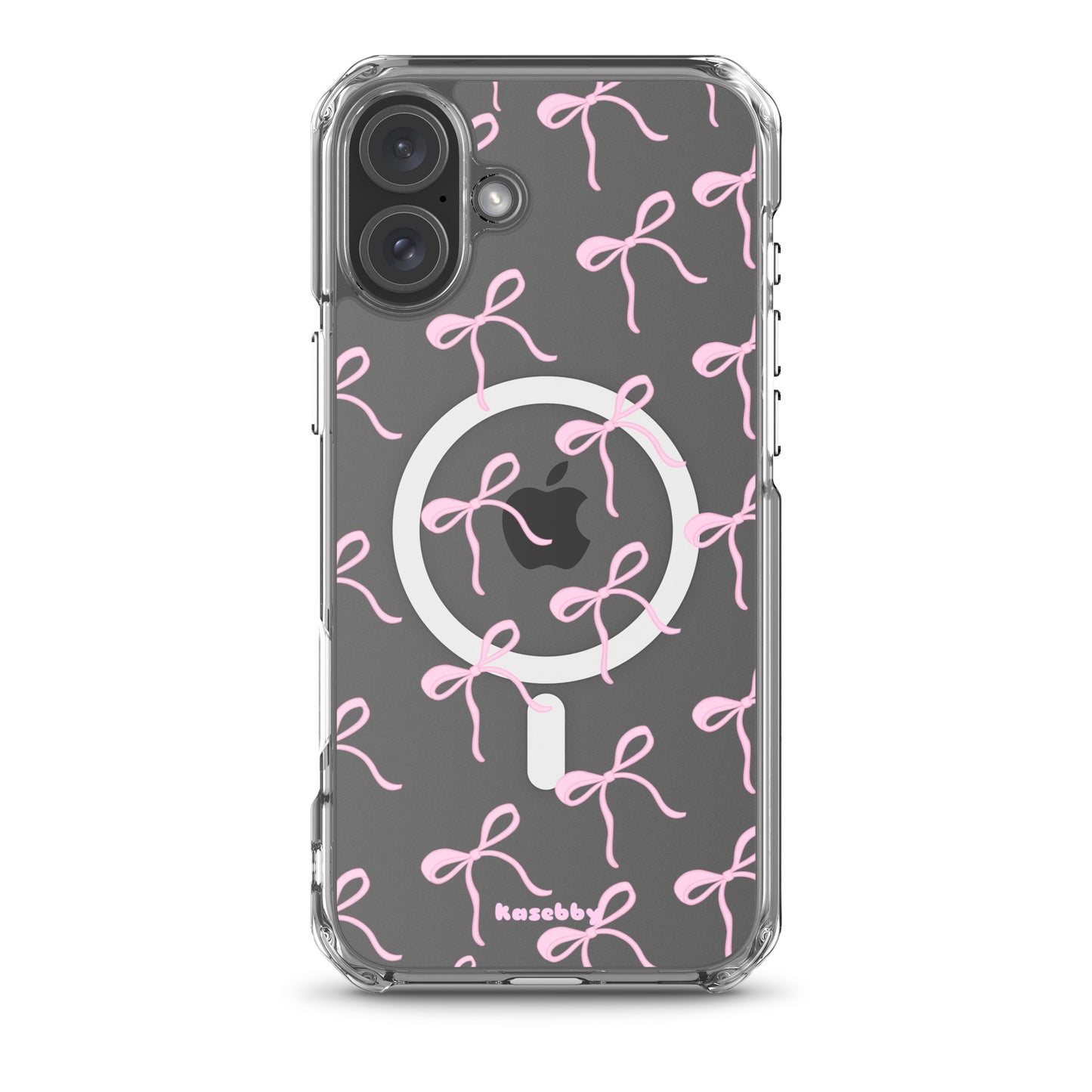 Pink Coquette Bows Aesthetic Phone Case with MagSafeĀ® Compatibility - kasebby