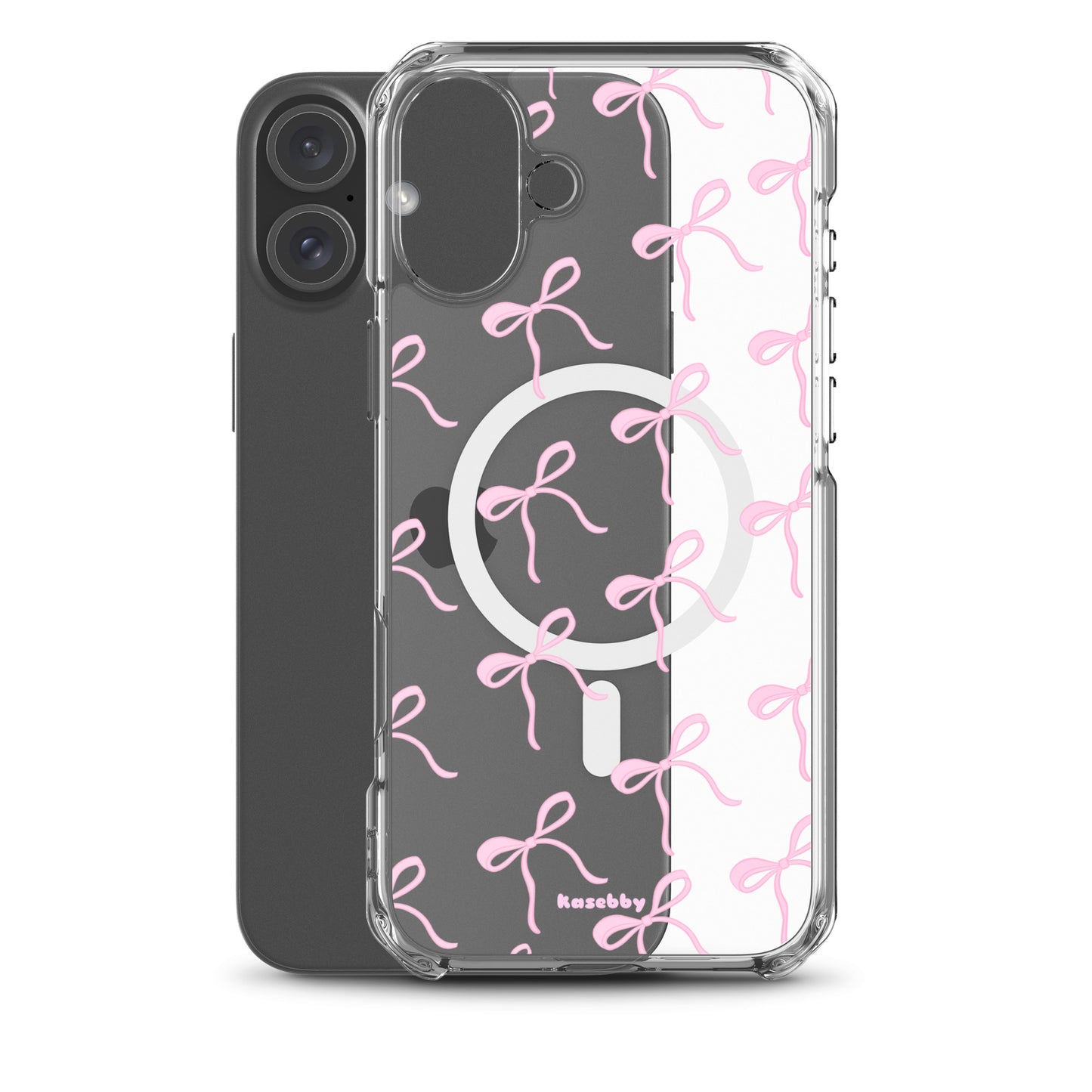 Pink Coquette Bows Aesthetic Phone Case with MagSafe® Compatibility