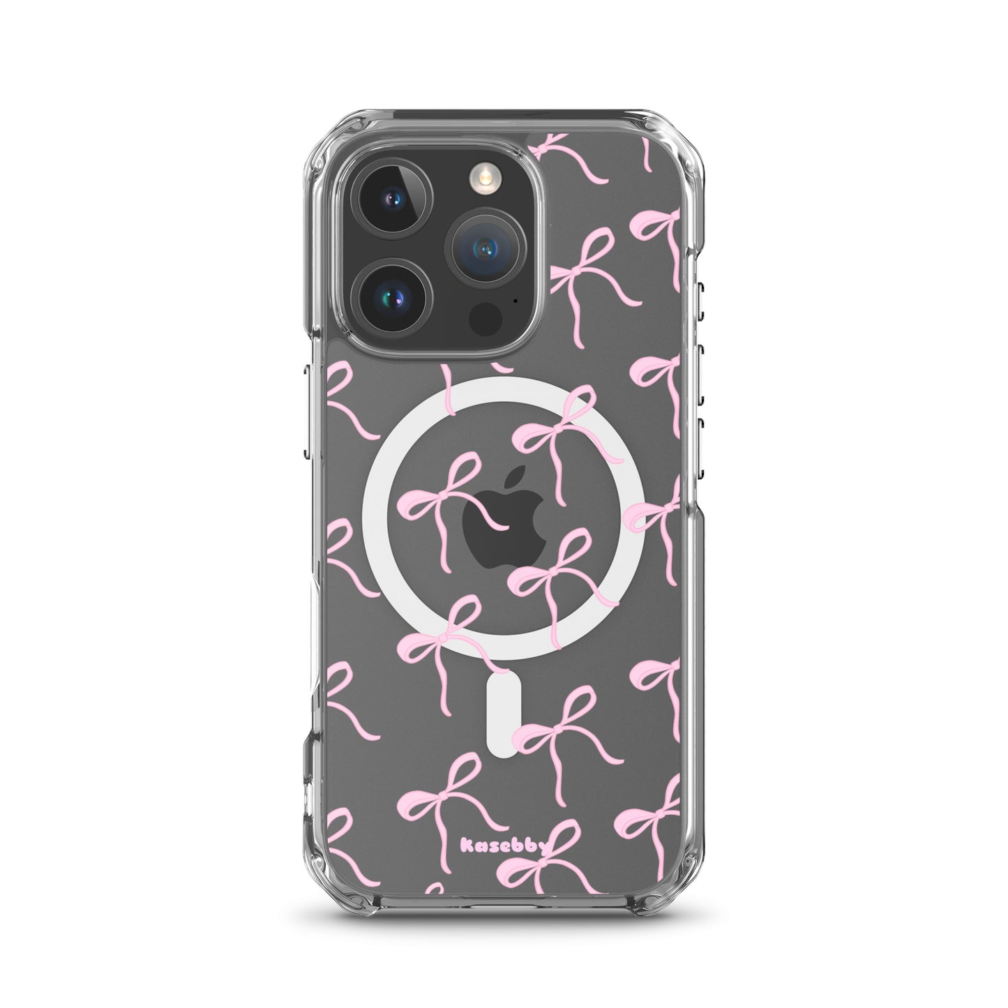 Pink Coquette Bows Aesthetic Phone Case with MagSafeĀ® Compatibility - kasebby