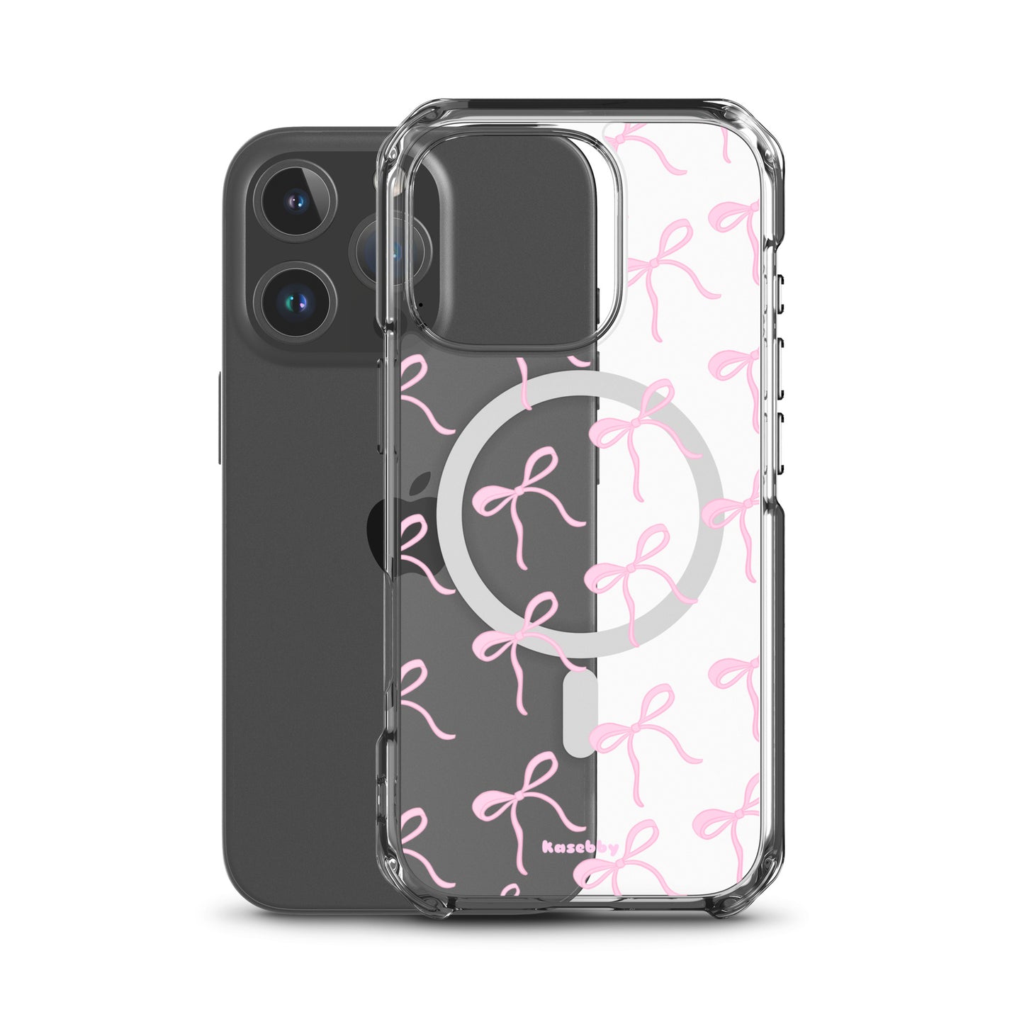 Pink Coquette Bows Aesthetic Phone Case with MagSafe® Compatibility