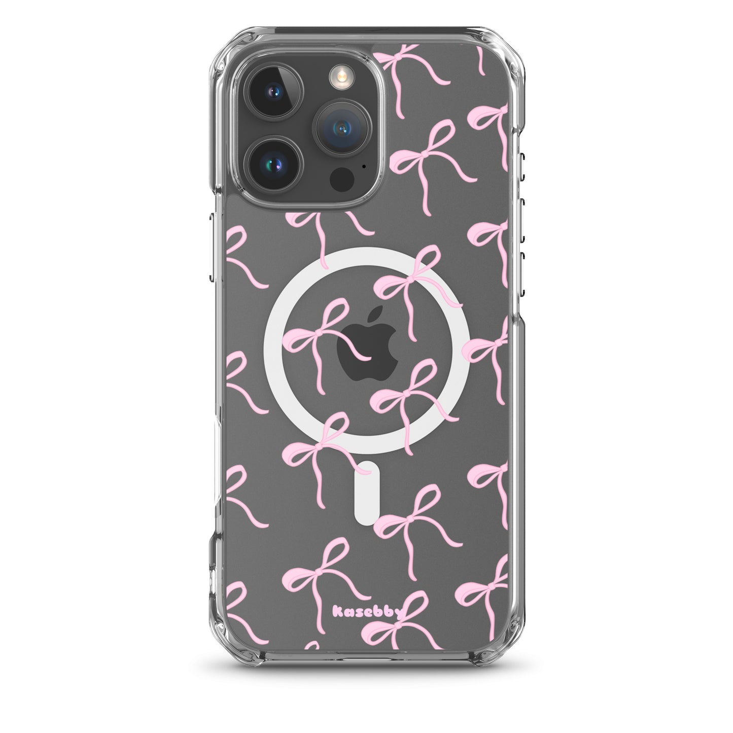 Pink Coquette Bows Aesthetic Phone Case with MagSafeĀ® Compatibility - kasebby