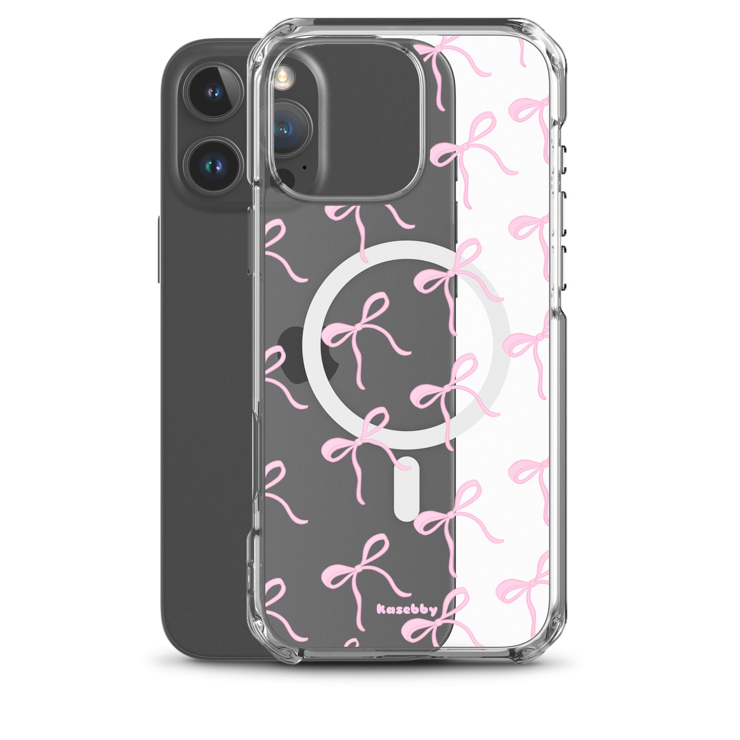 Pink Coquette Bows Aesthetic Phone Case with MagSafe® Compatibility