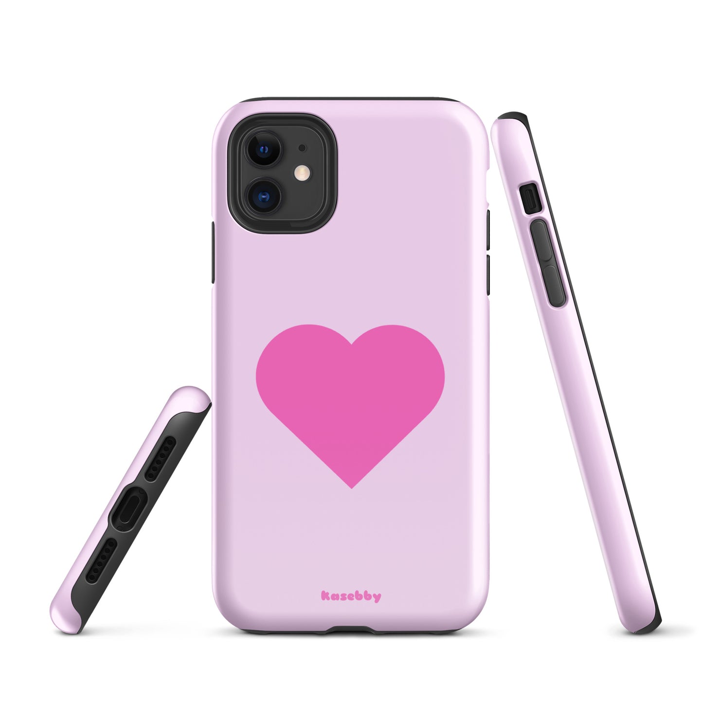 Pink Heart Cute Aesthetic Phone Case – Multi-Angle Durable View