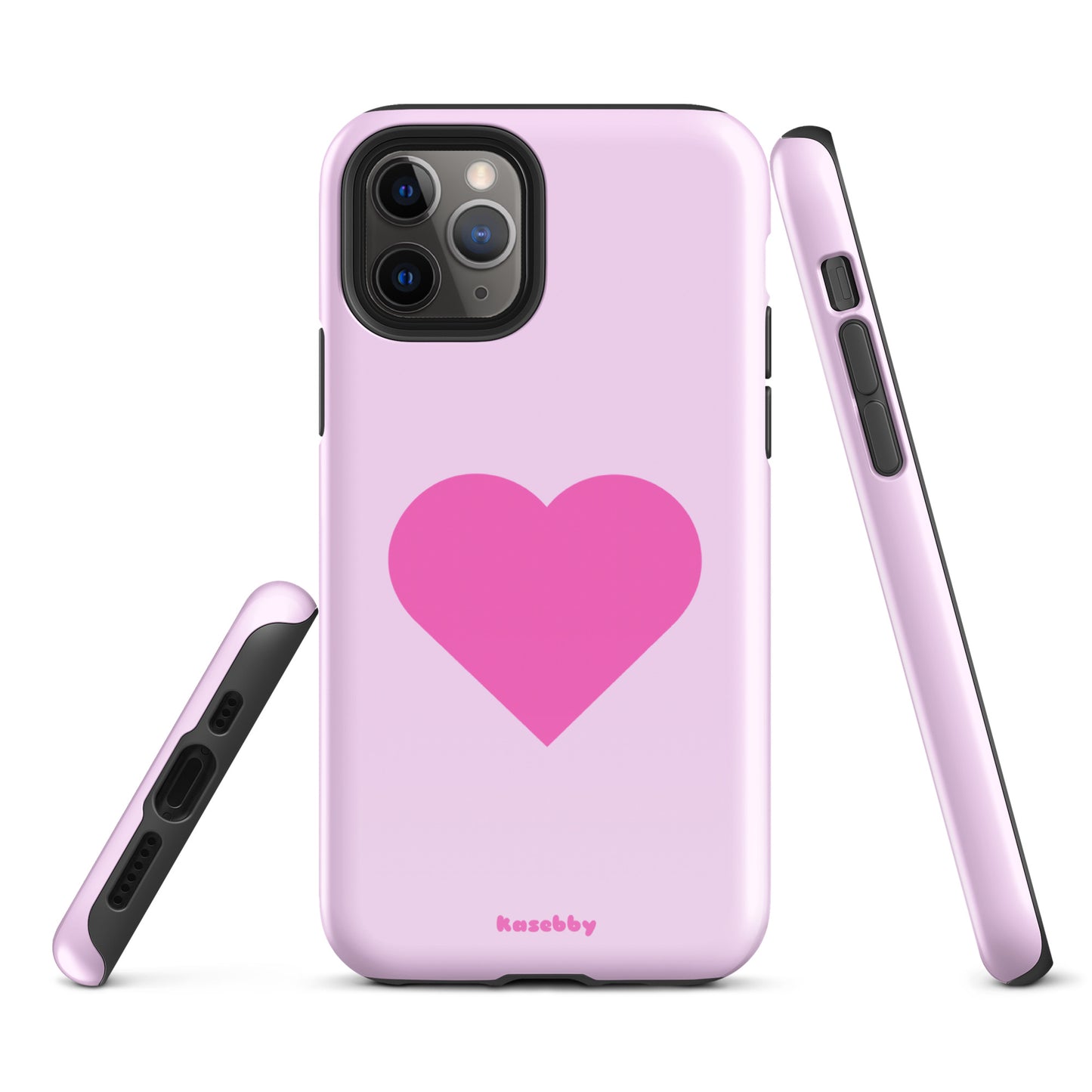 Pink Heart Cute Aesthetic Phone Case – Multi-Angle Durable View
