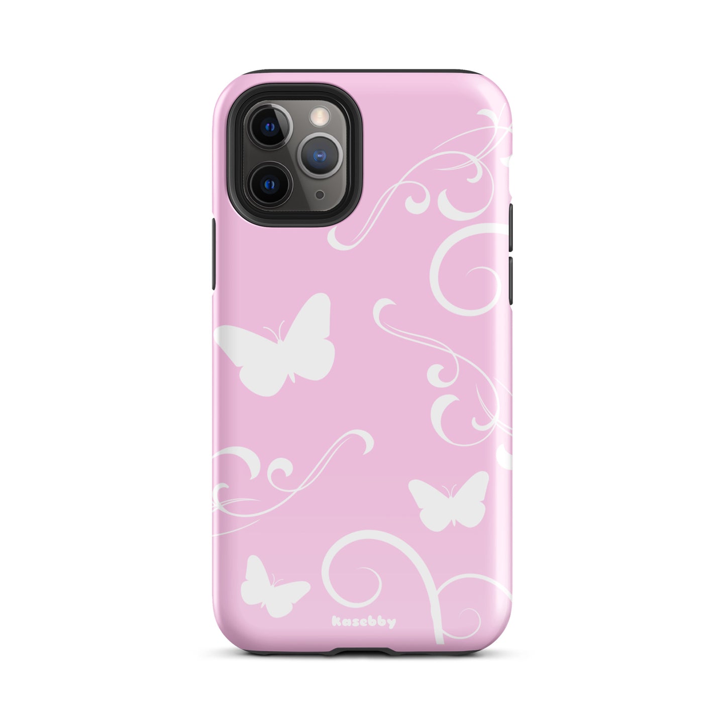 Pink and White Y2K Aesthetic Butterfly Swirl Phone Case - kasebby