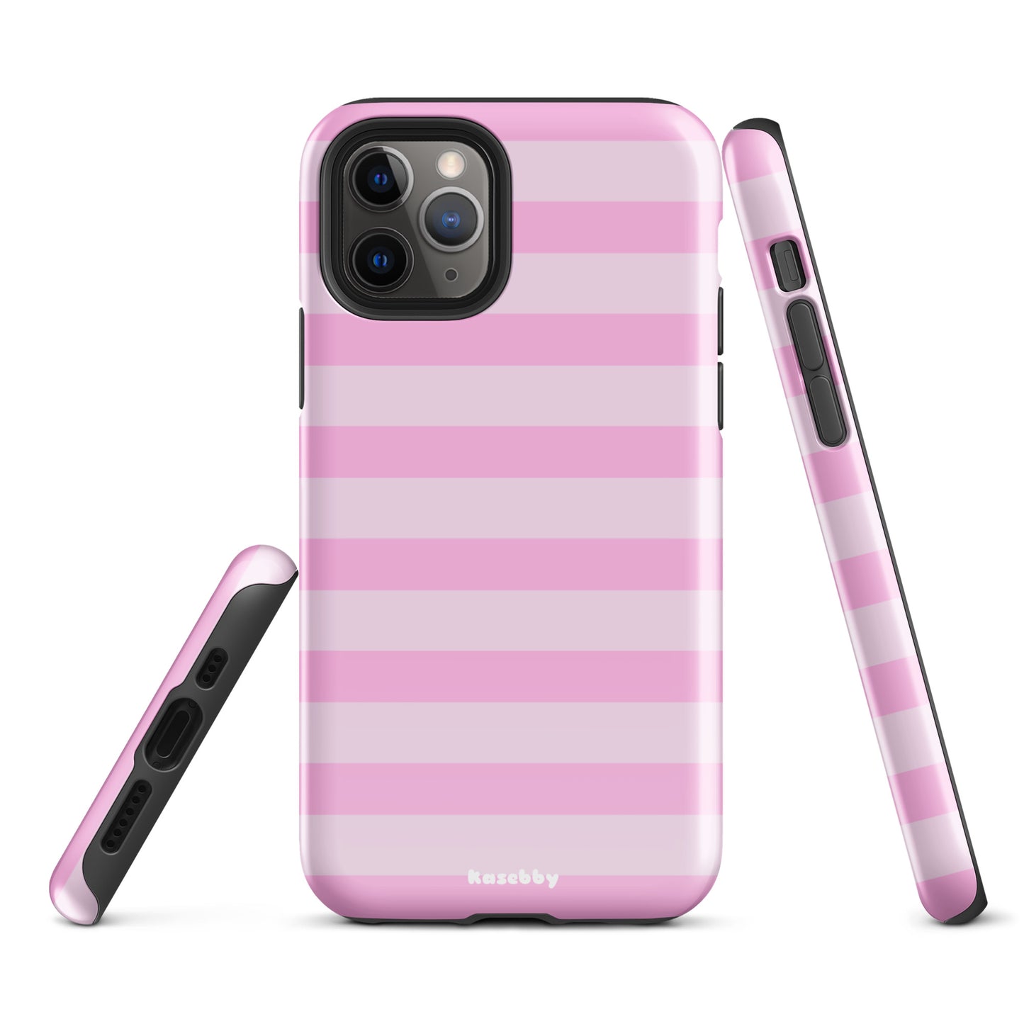 Pink Striped Phone Case - kasebby