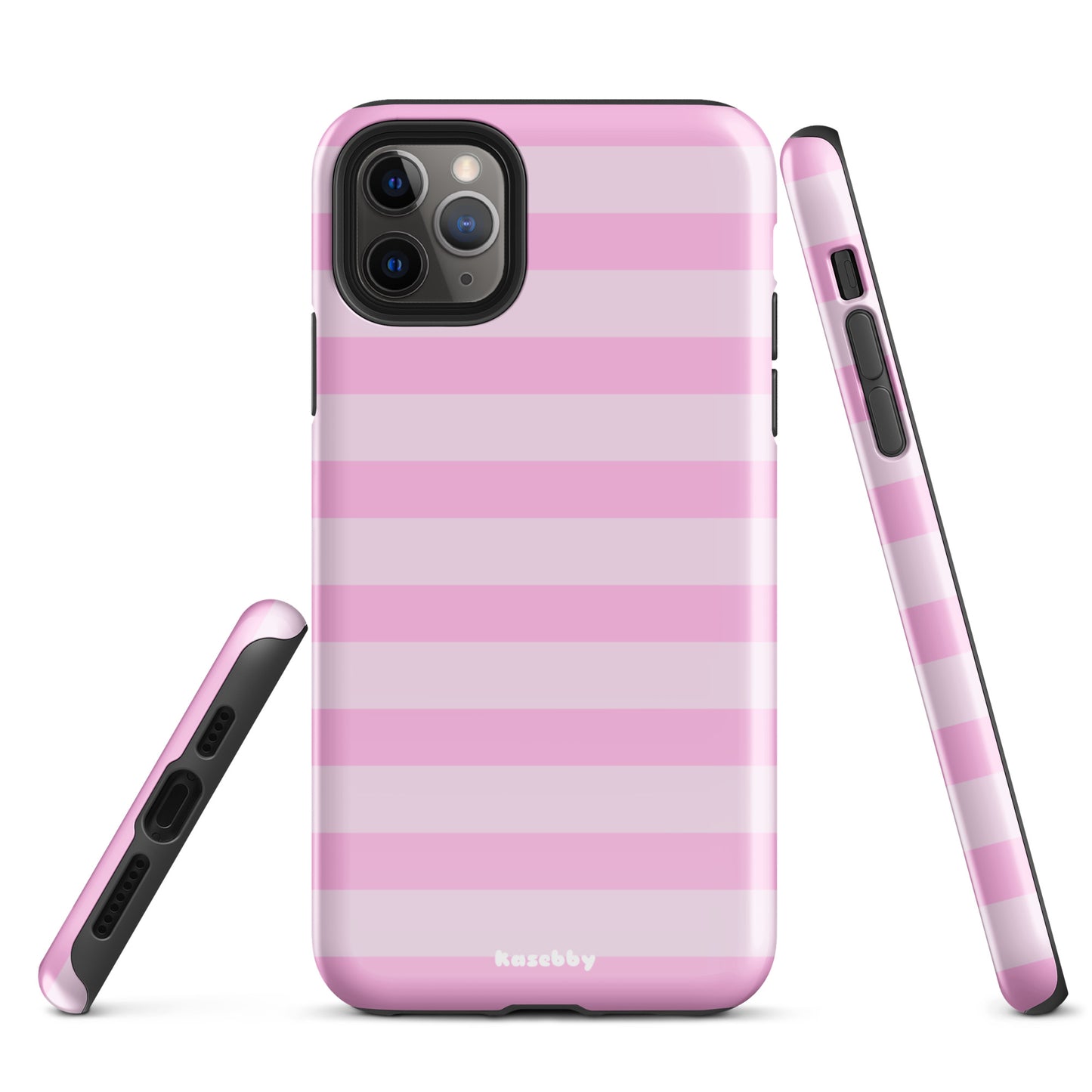 Pink Striped Phone Case - kasebby