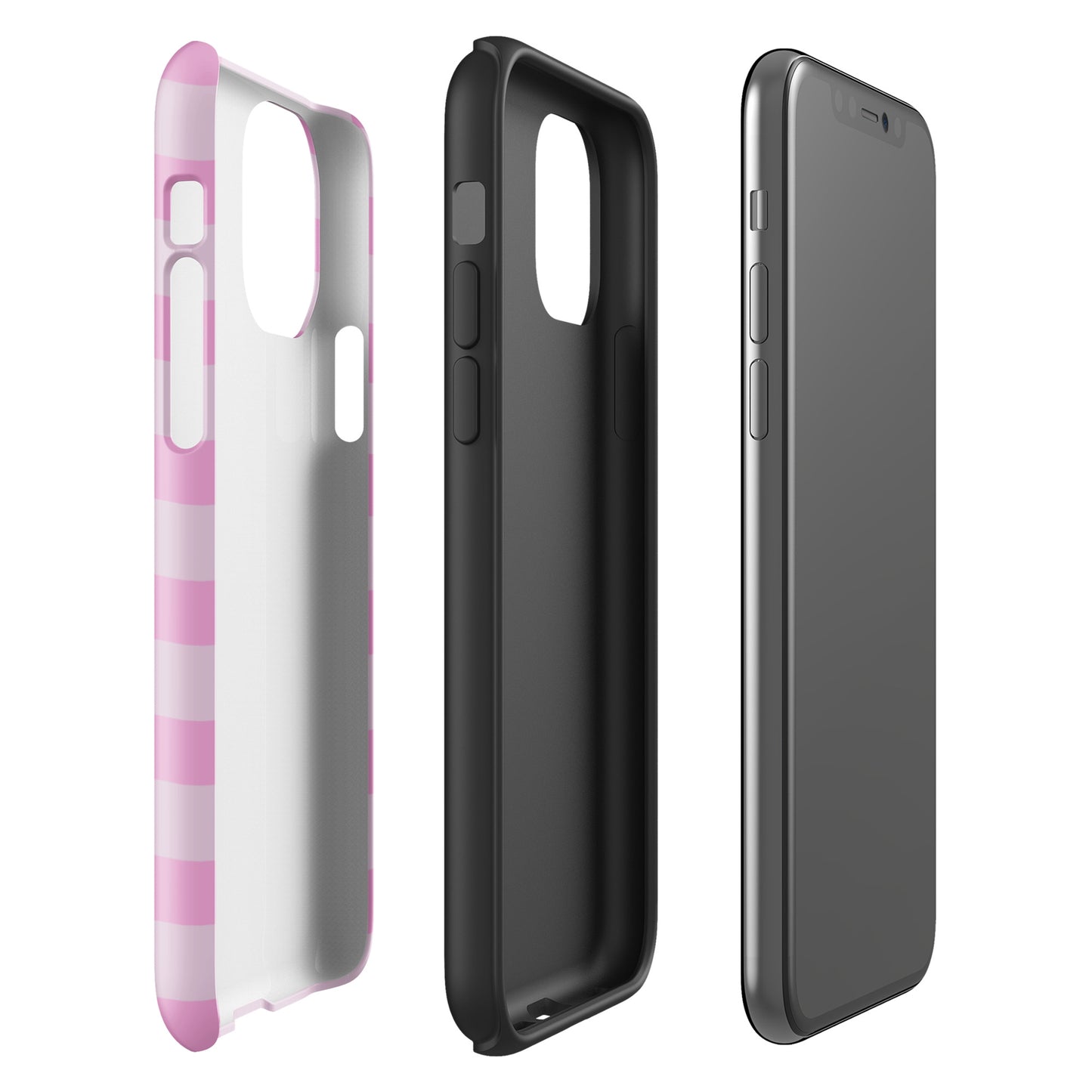 Pink Striped Phone Case - kasebby