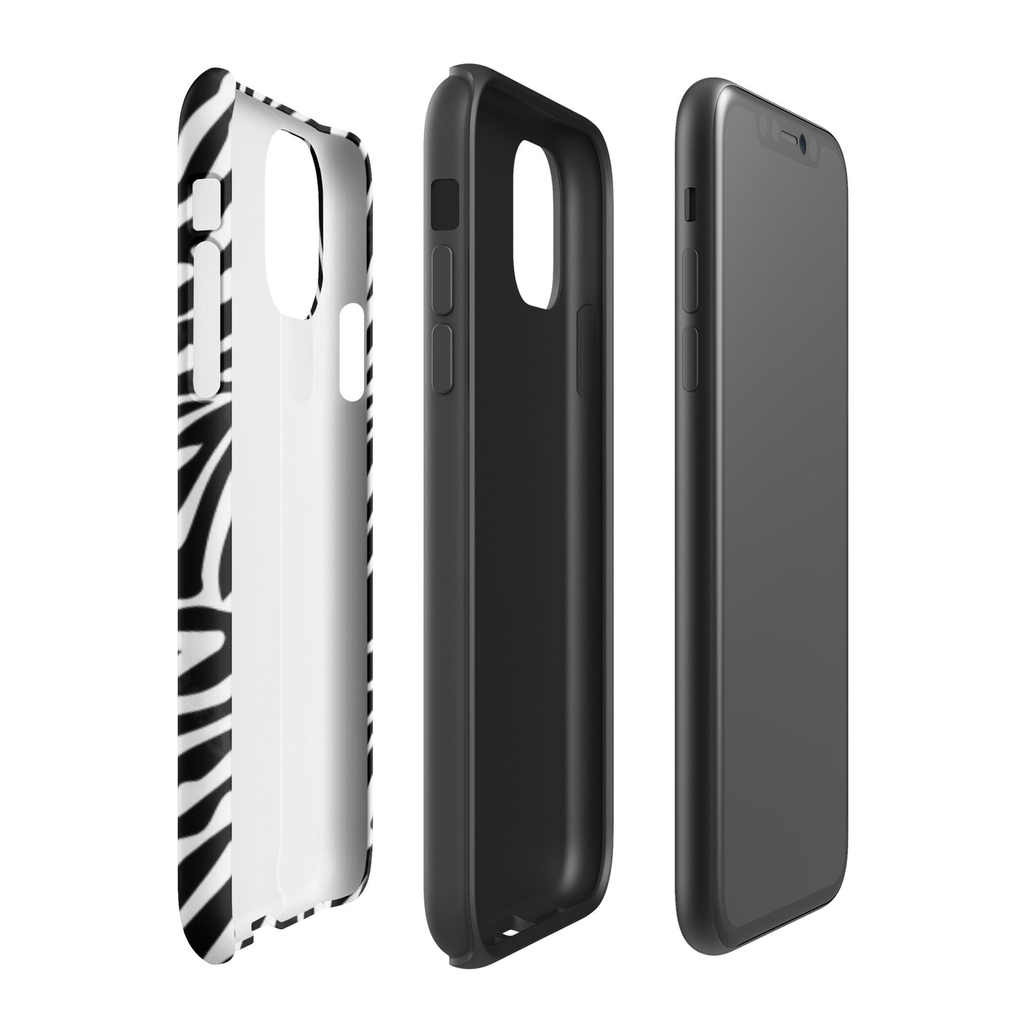 Zebra Print McBling Phone Case – Dual Layer TPU + Polycarbonate Shockproof
