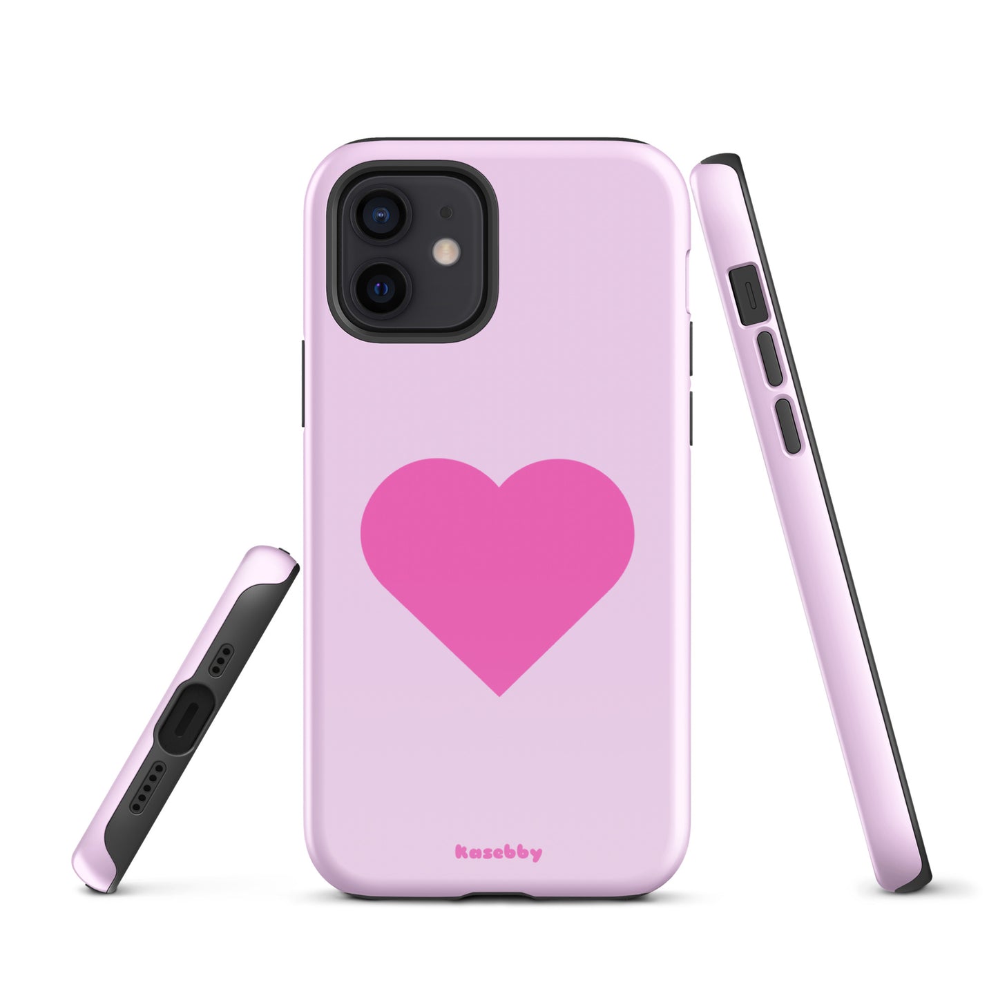 Pink Heart Cute Aesthetic Phone Case – Multi-Angle Durable View