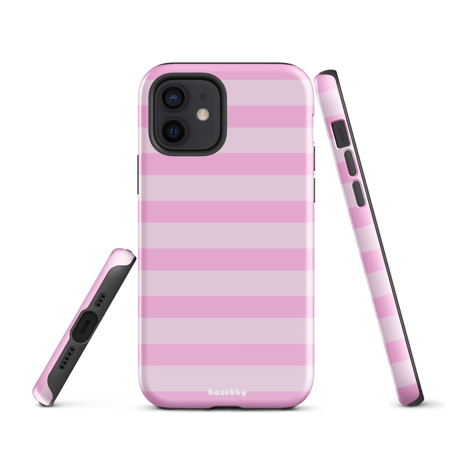 Pink Striped Phone Case - kasebby