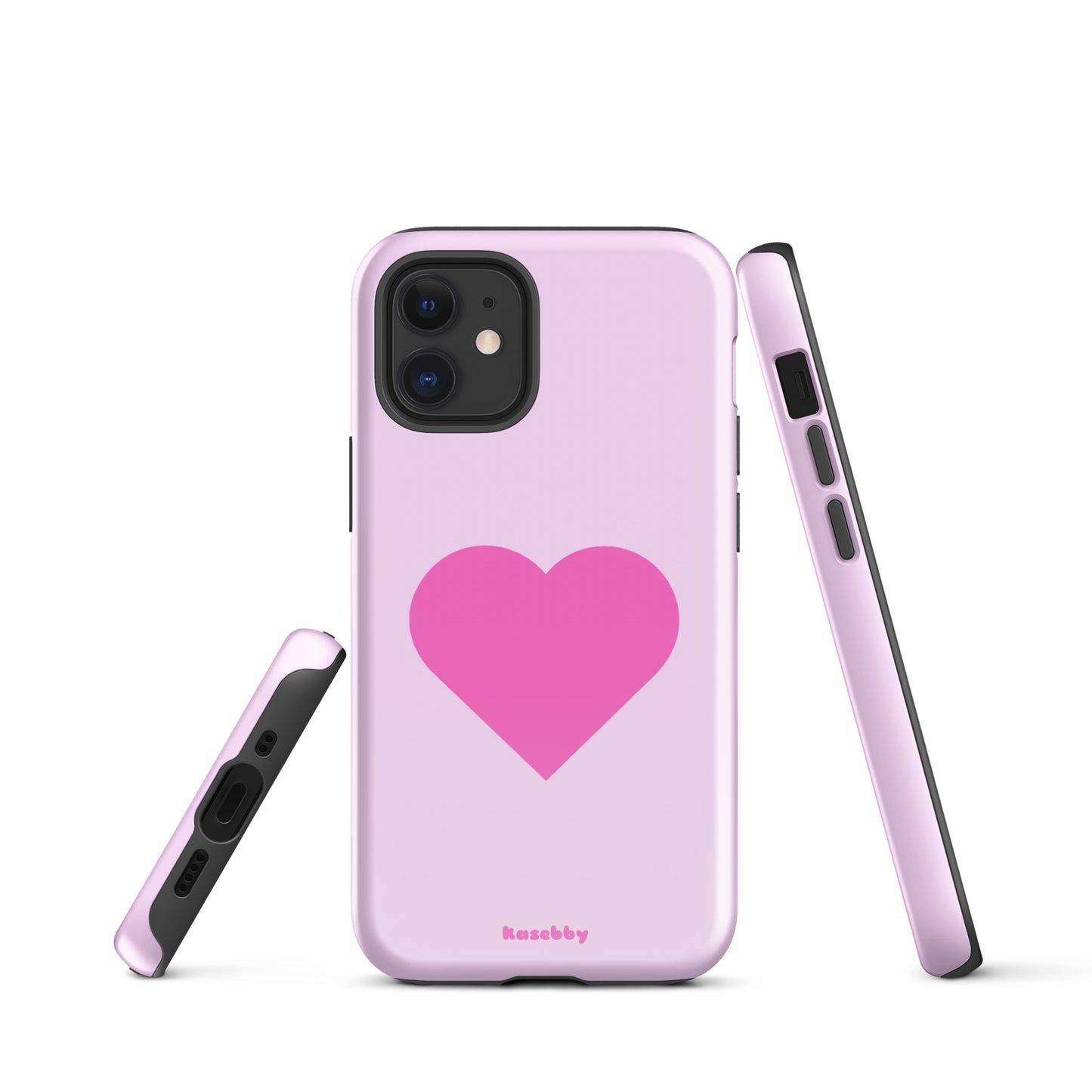 Pink Heart Cute Aesthetic Phone Case – Multi-Angle Durable View