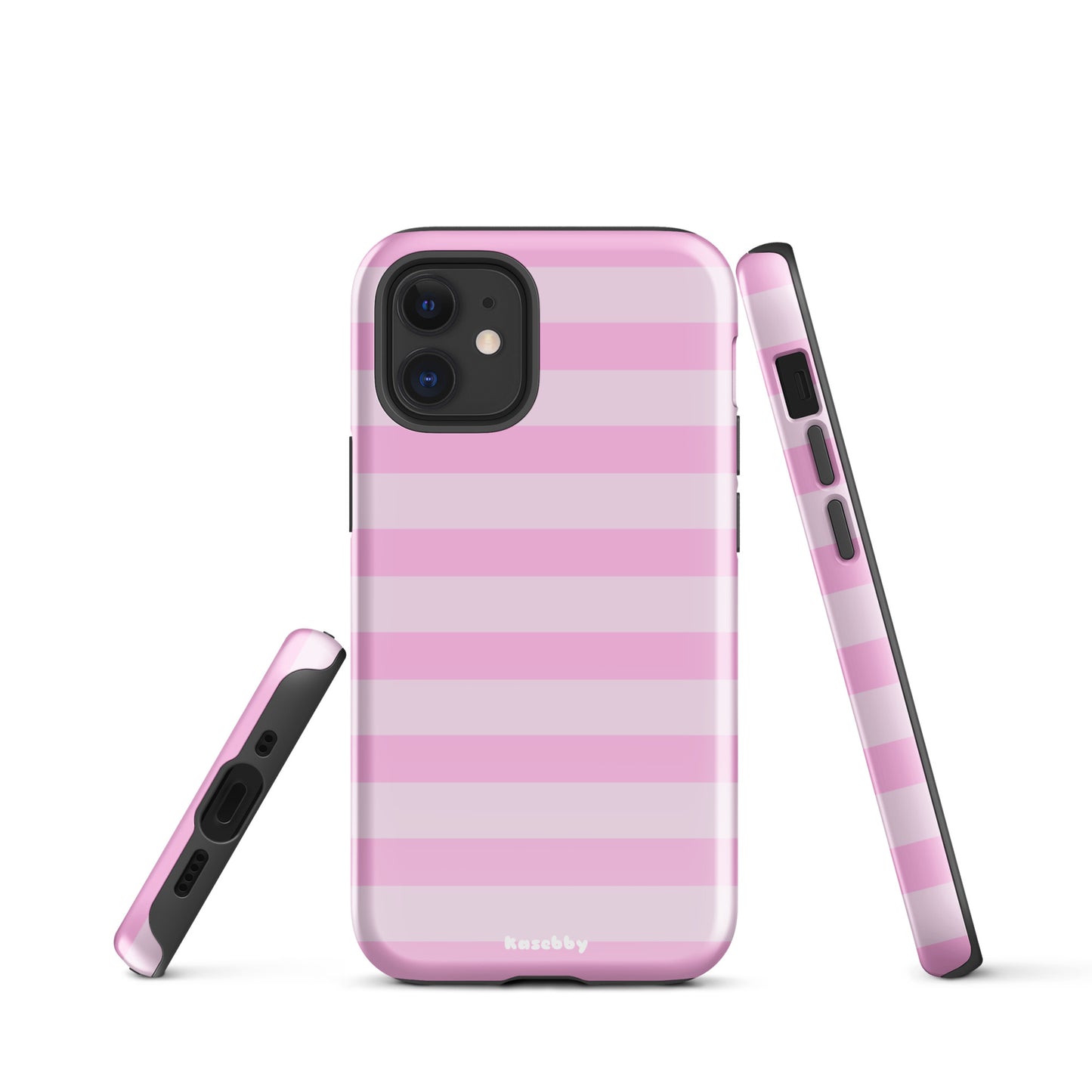 Pink Striped Phone Case - kasebby