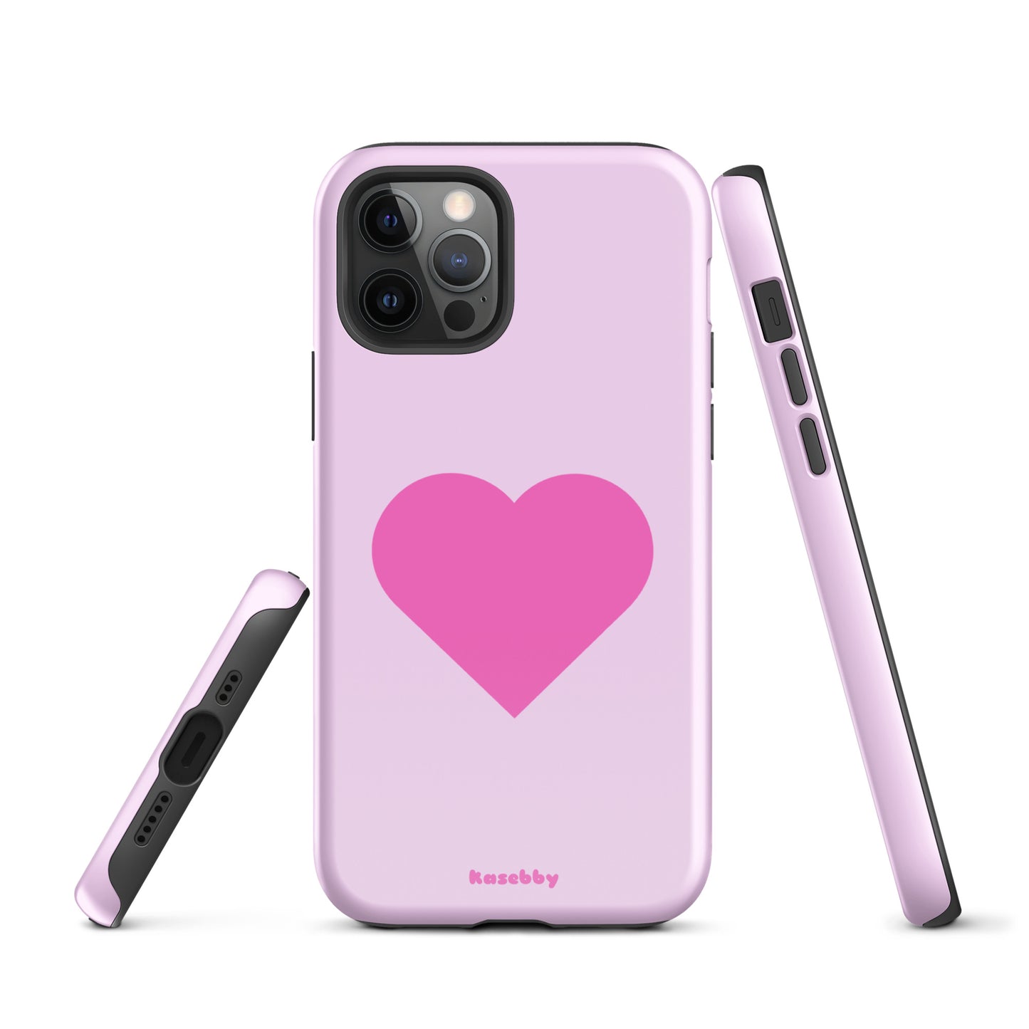 Pink Heart Cute Aesthetic Phone Case – Multi-Angle Durable View