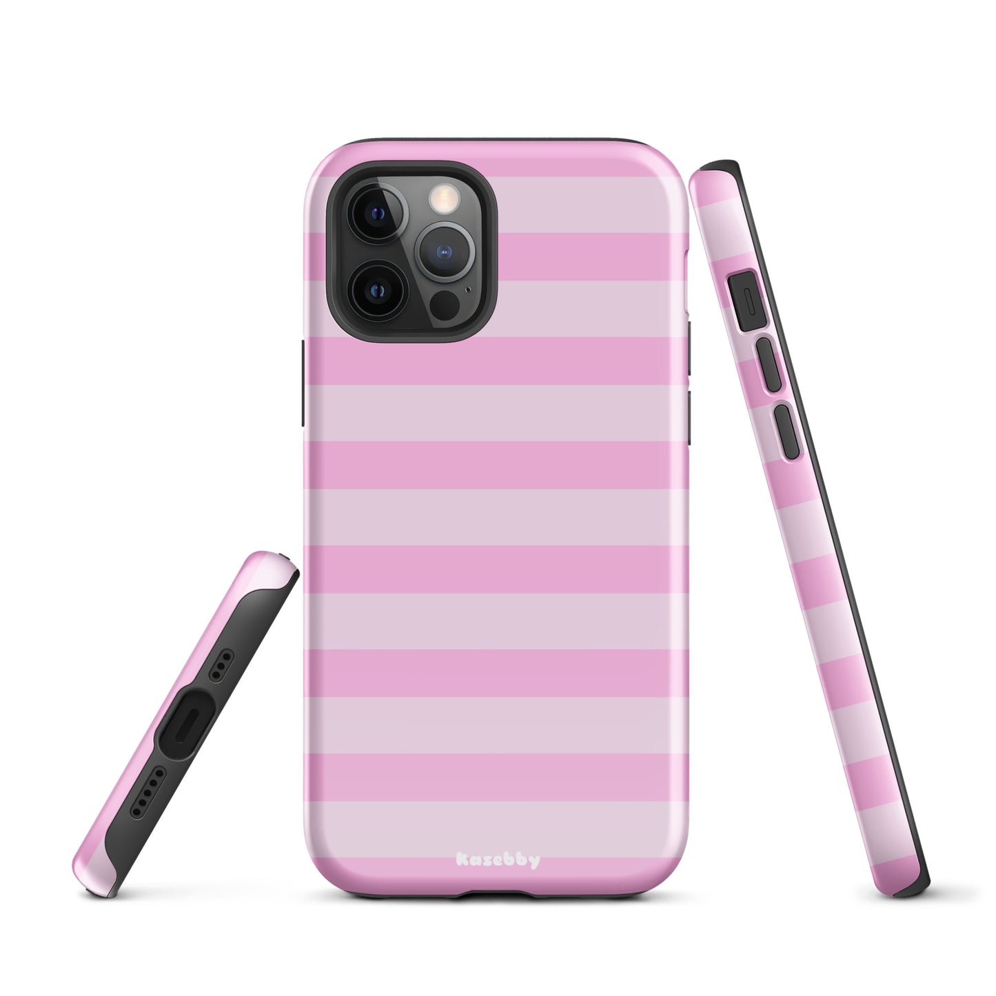Pink Striped Phone Case - kasebby