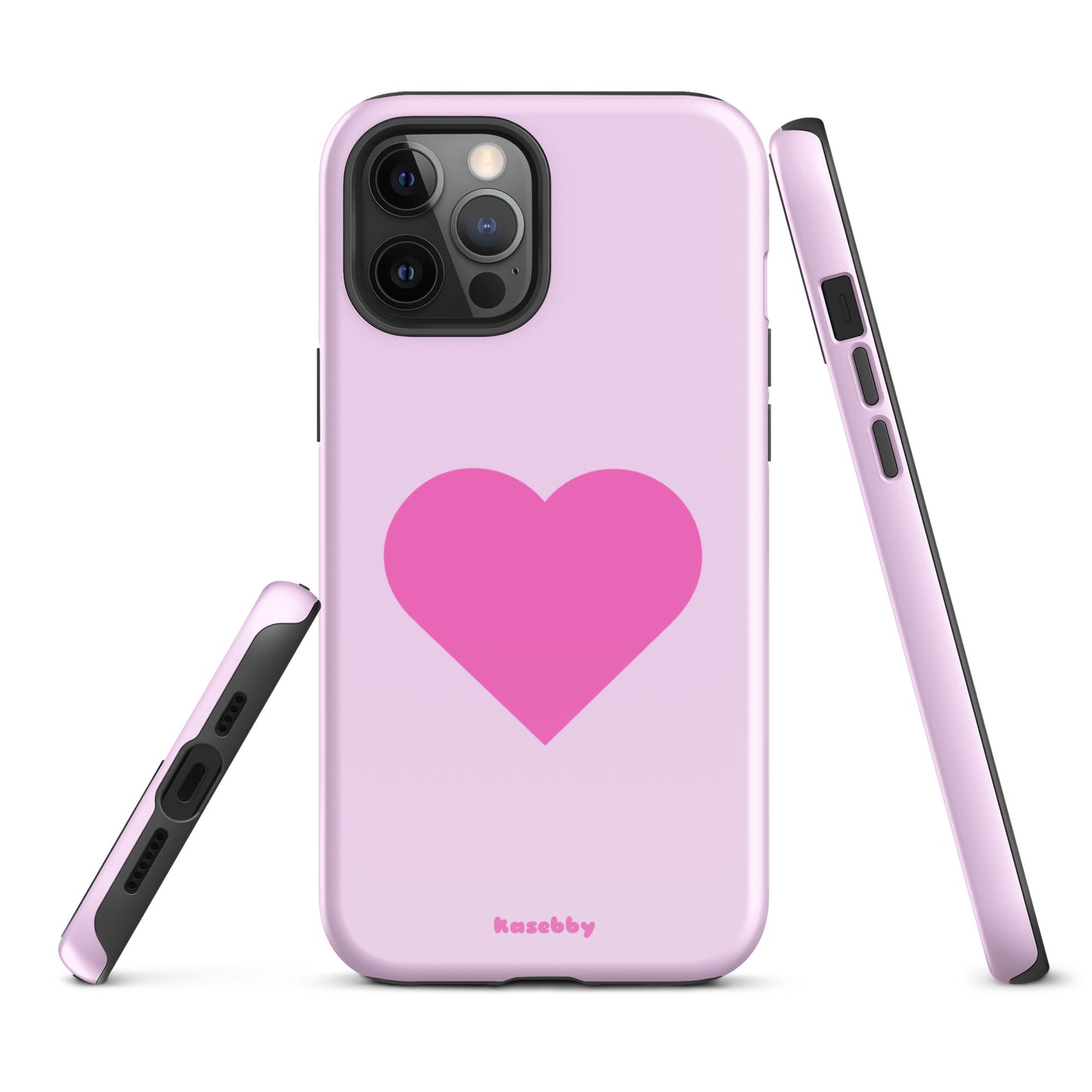 Pink Heart Cute Aesthetic Phone Case – Multi-Angle Durable View