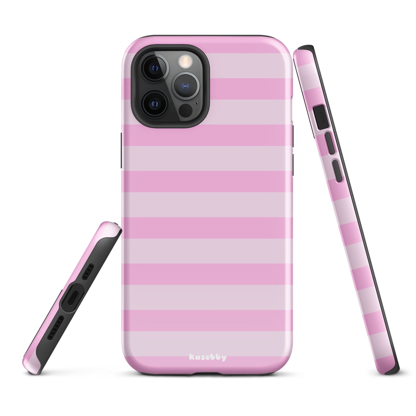 Pink Striped Phone Case - kasebby