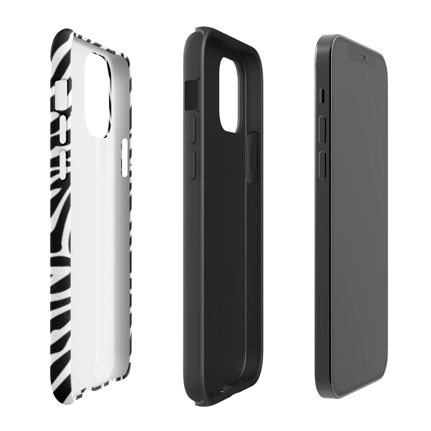 Zebra Print McBling Phone Case – Dual Layer TPU + Polycarbonate Shockproof