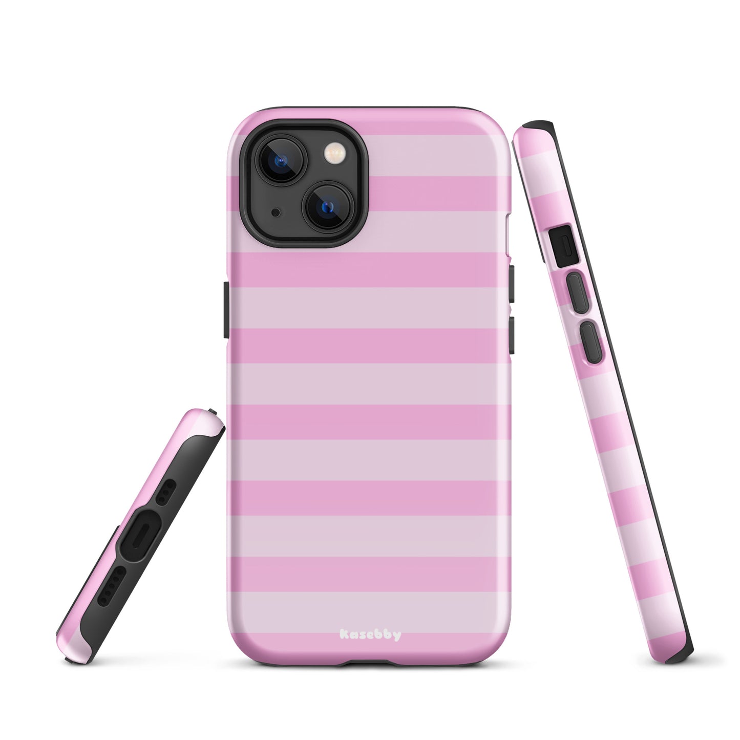 Pink Striped Phone Case - kasebby