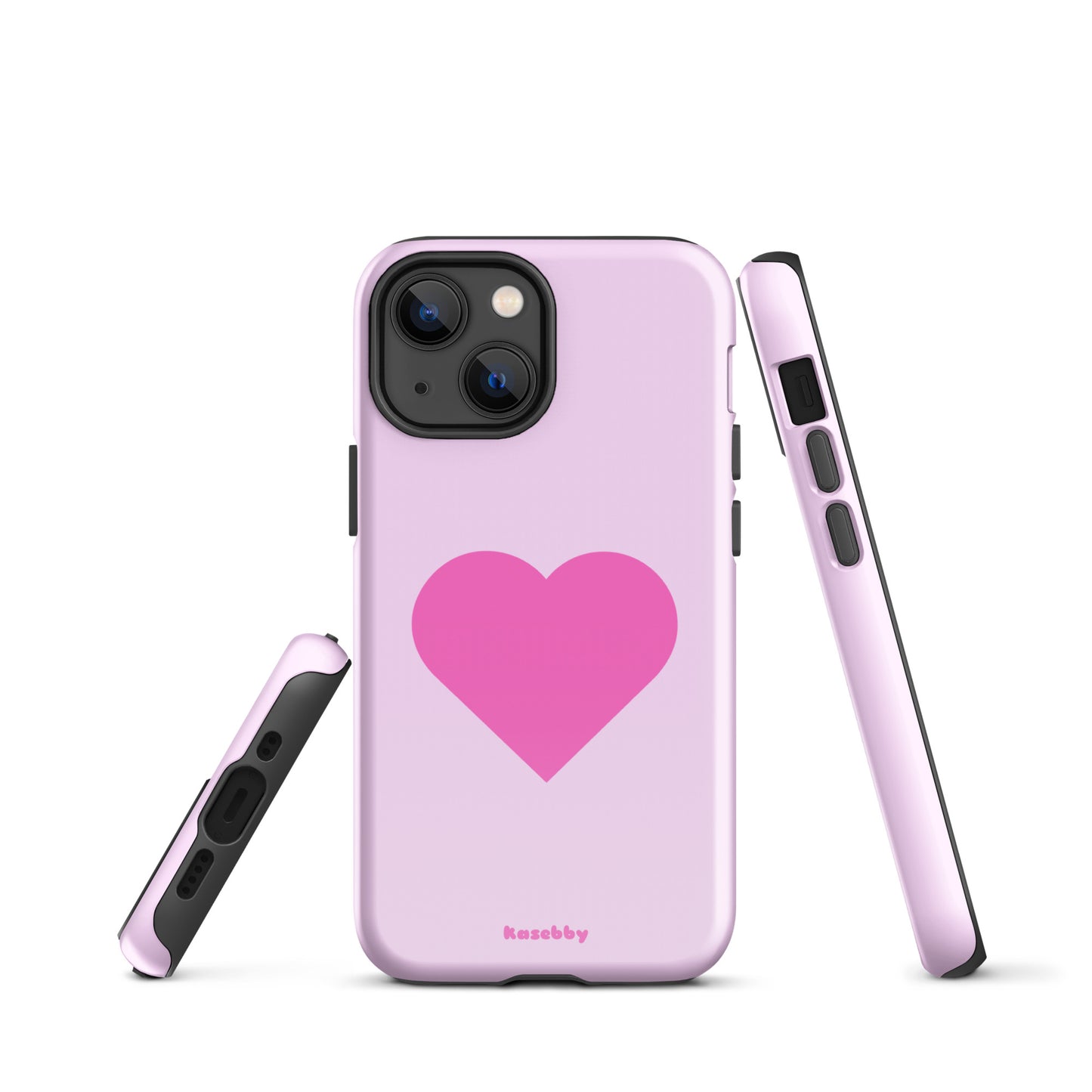 Pink Heart Cute Aesthetic Phone Case – Multi-Angle Durable View