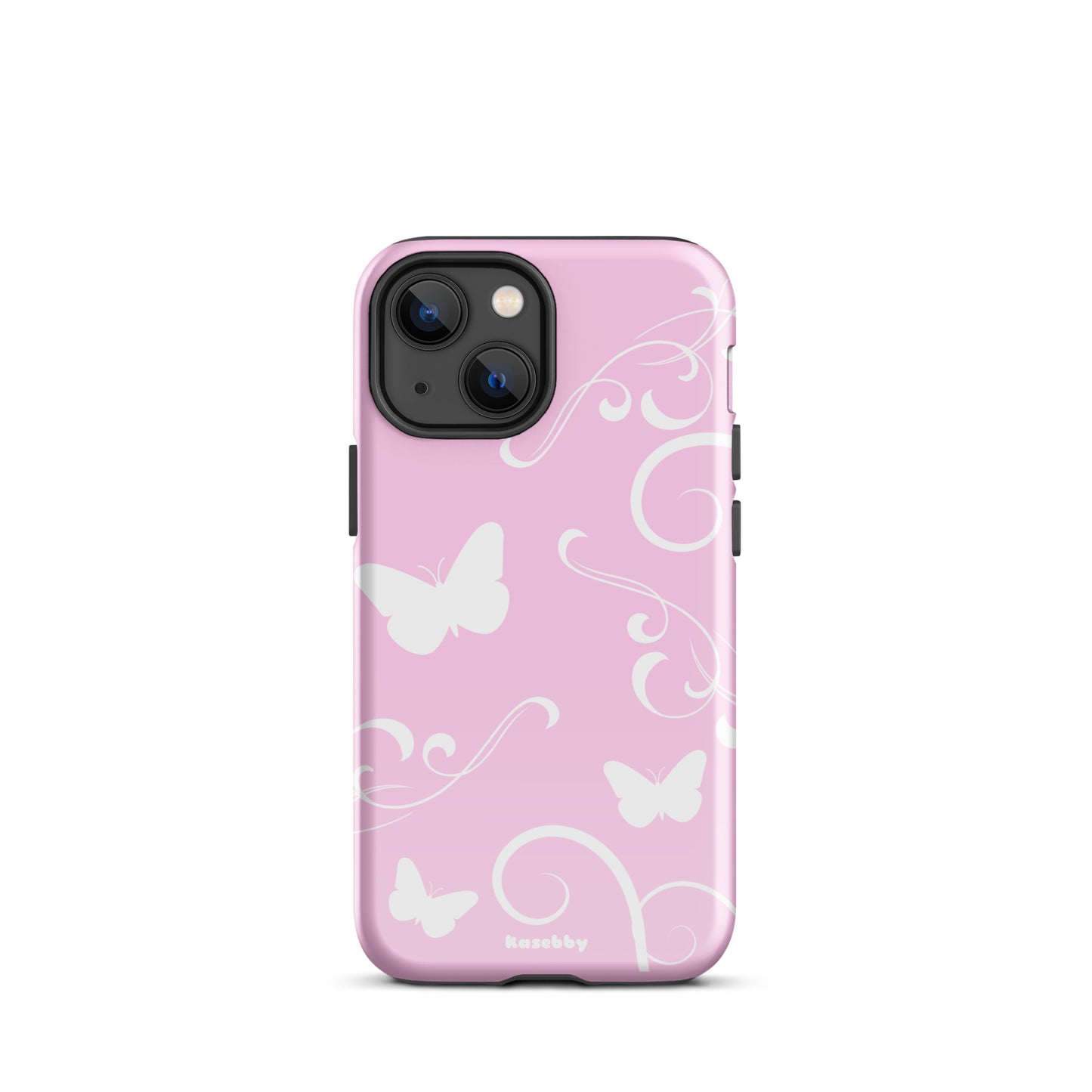 Pink and White Y2K Aesthetic Butterfly Swirl Phone Case - kasebby