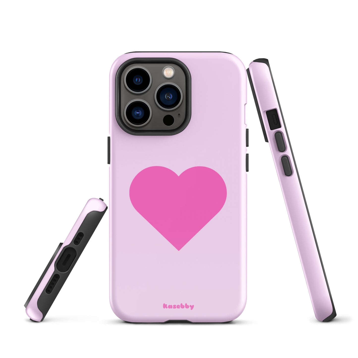 Pink Heart Cute Aesthetic Phone Case – Multi-Angle Durable View